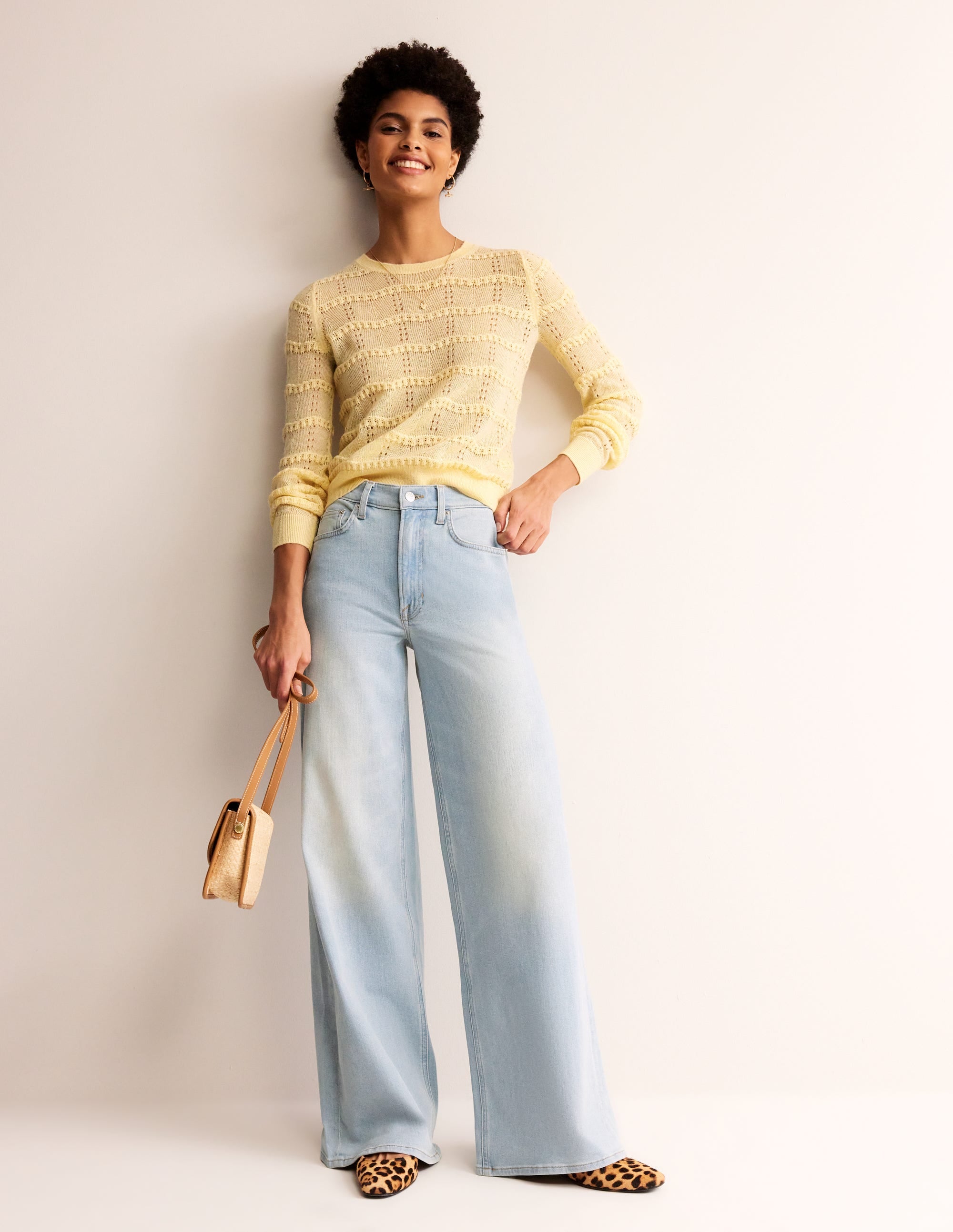 Fluffy Pointelle Sweater-Pear - Image 4