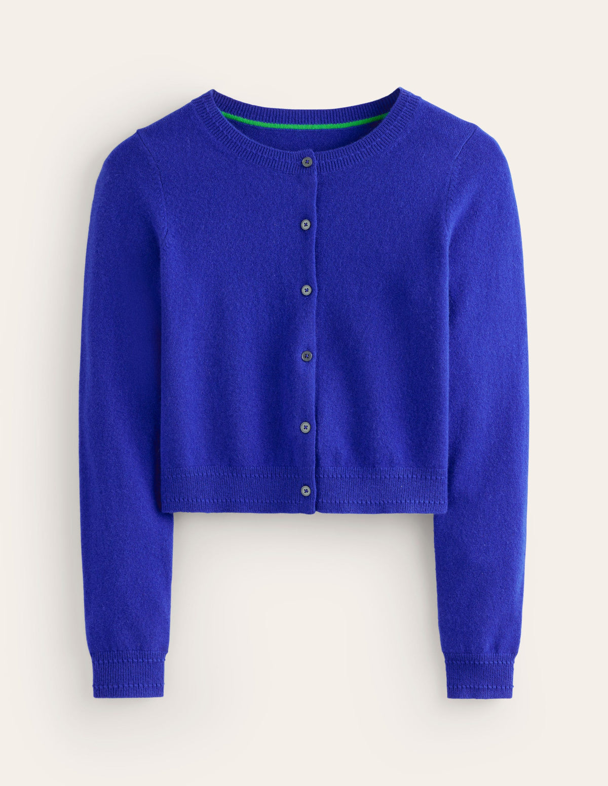 Eva Cashmere Cropped Cardigan-Bright Blue - Image 5