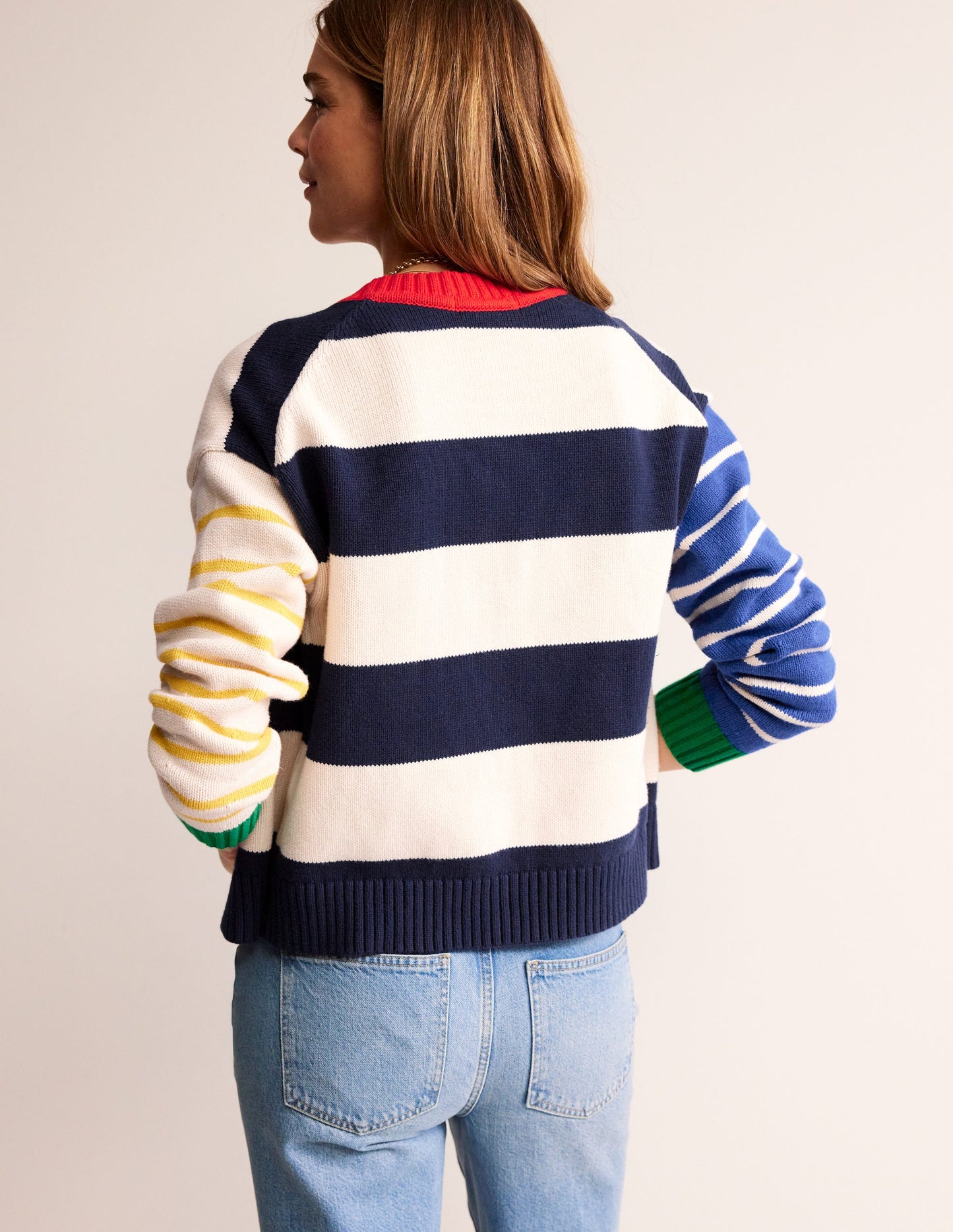 Hotch Potch Cotton Cardigan-Multi Stripe