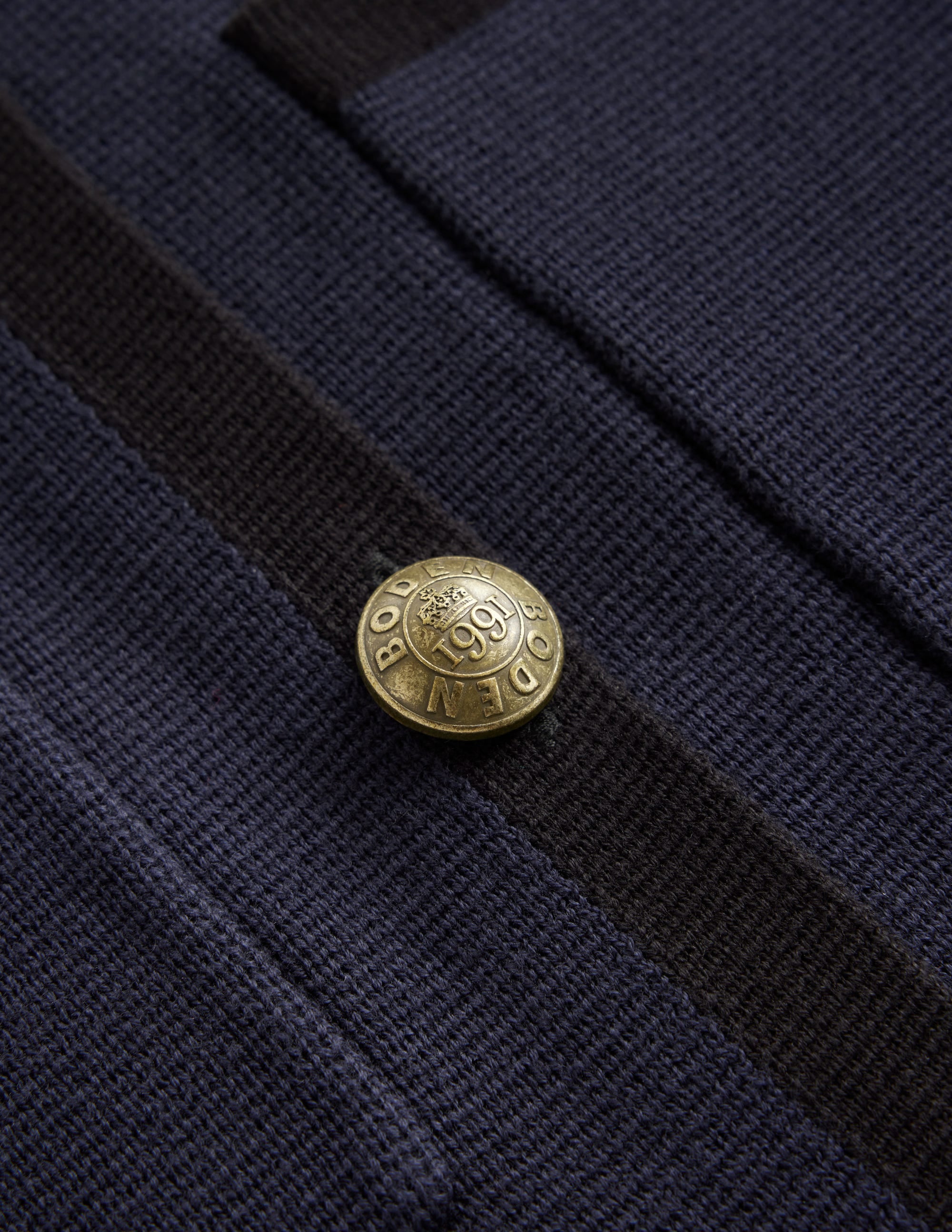 Holly Longline Knitted Jacket-Navy, Black Tipping - Image 7