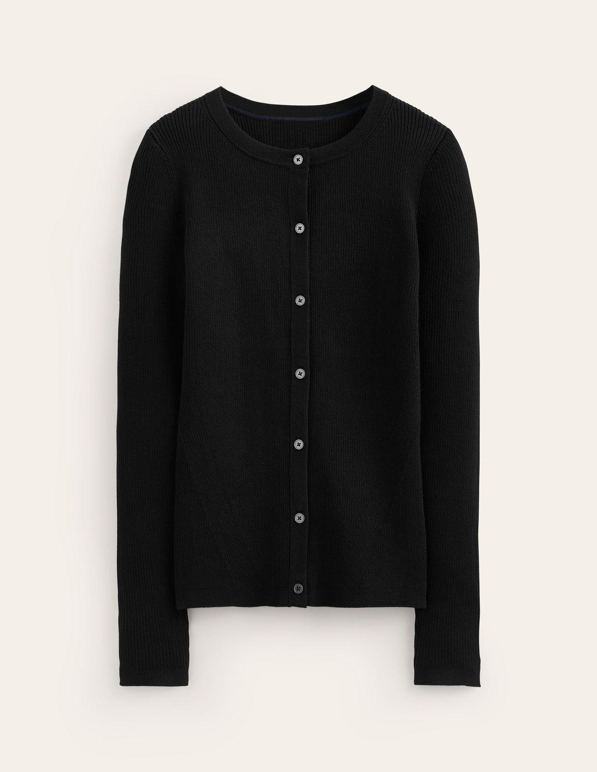 Cotton Rib Cardigan-Black-5