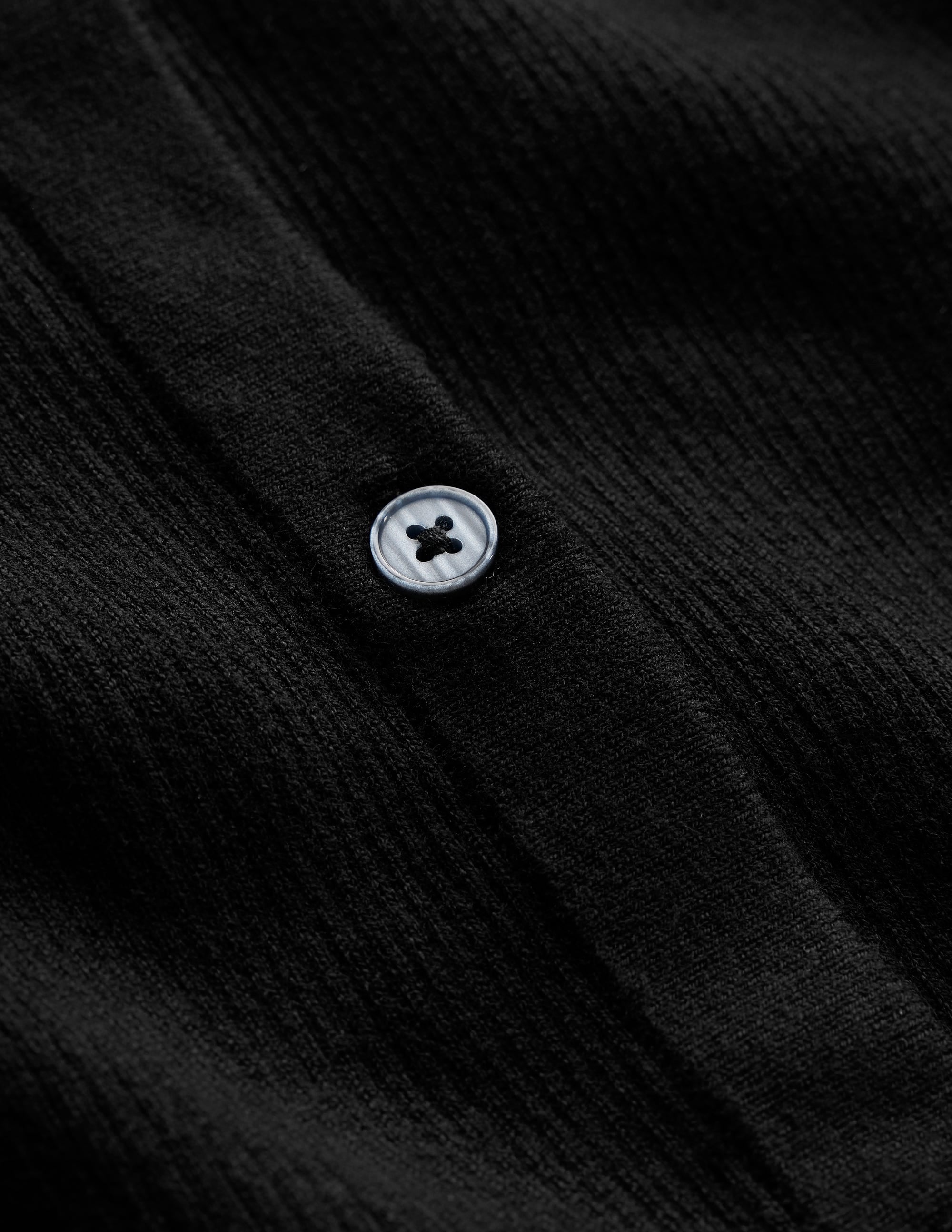Cotton Rib Cardigan-Black - Image 6