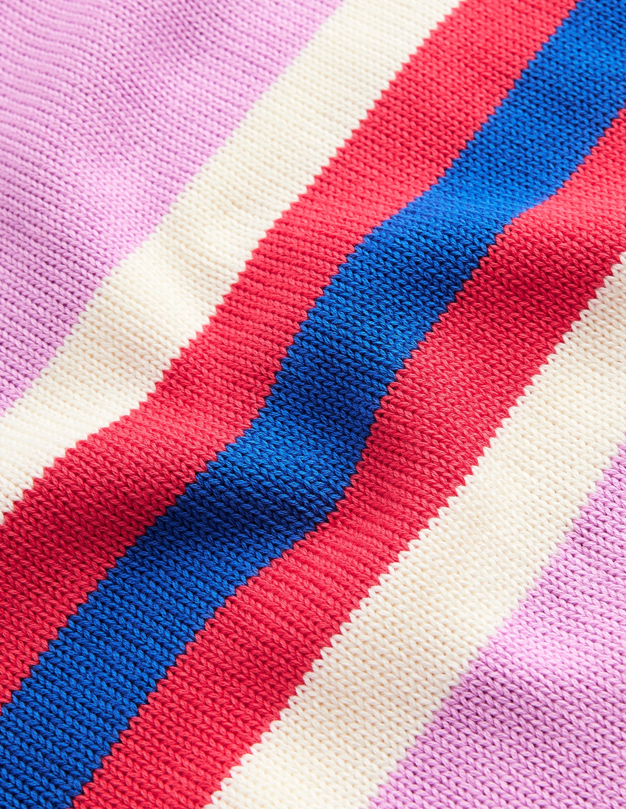 Stripe Knitted Sweater-Lilac, Warm Ivory, Red Stripe - Image 7