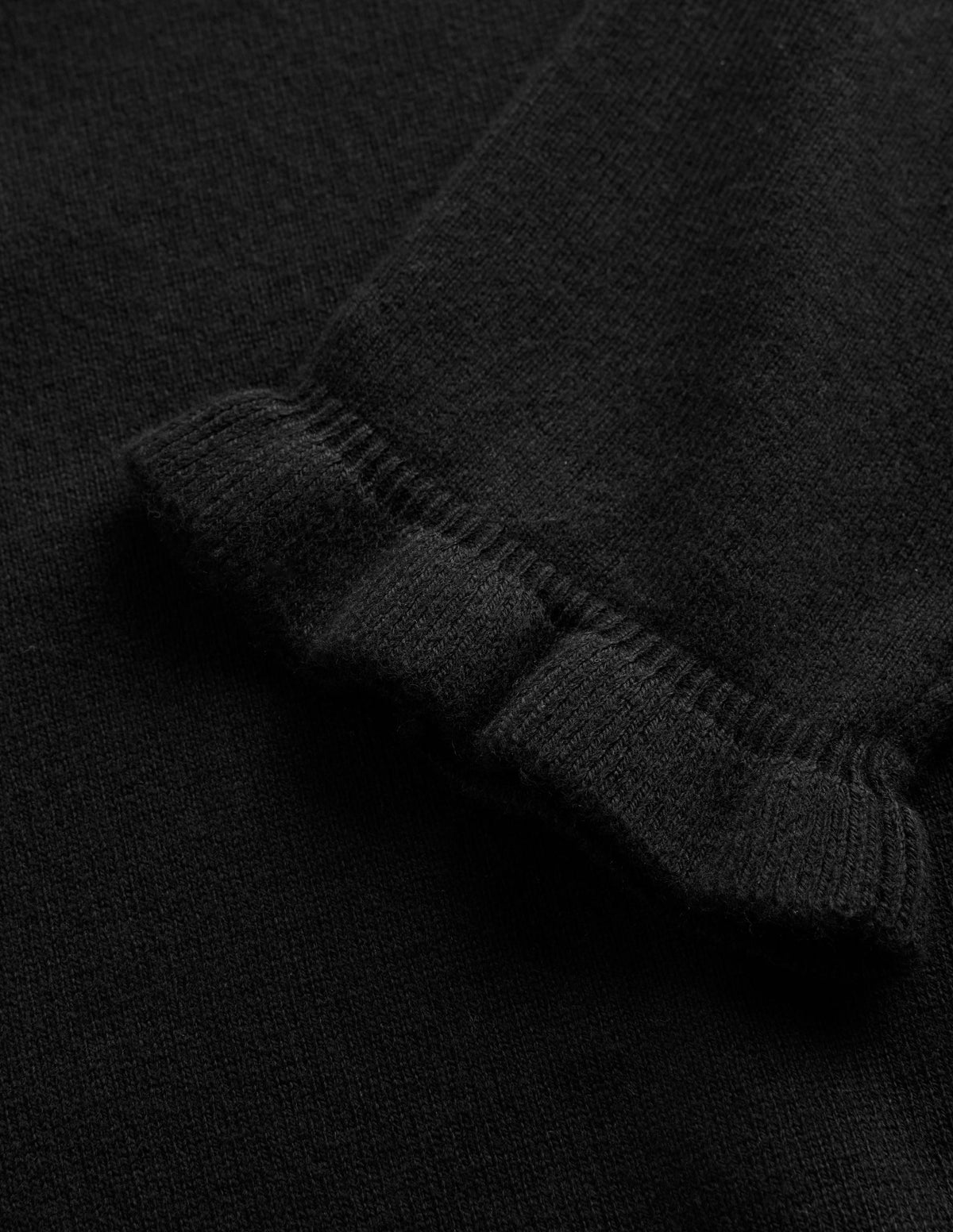 Cotton Merino Frill Sweater-Black - Image 6