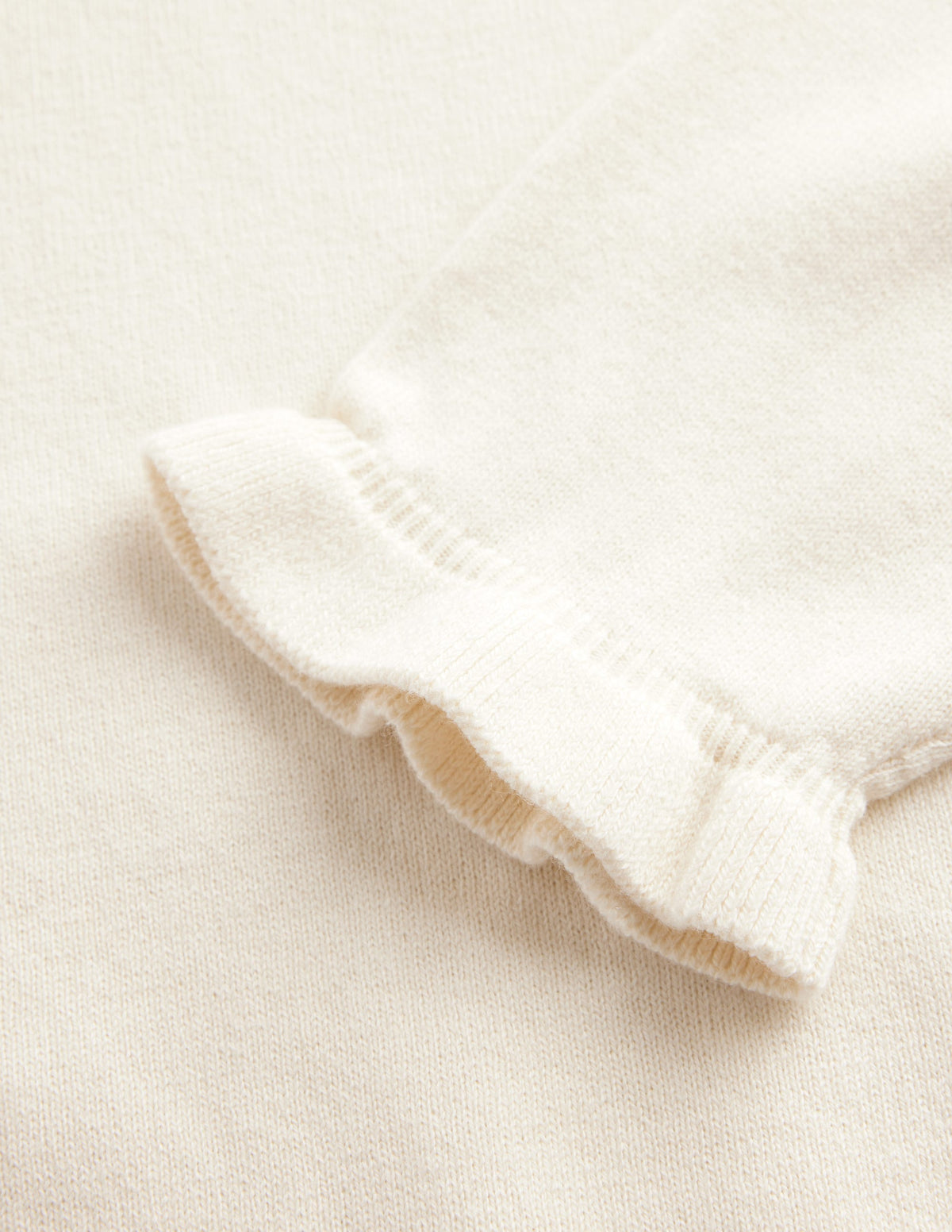 Cotton Merino Frill Sweater-Warm Ivory - Image 6
