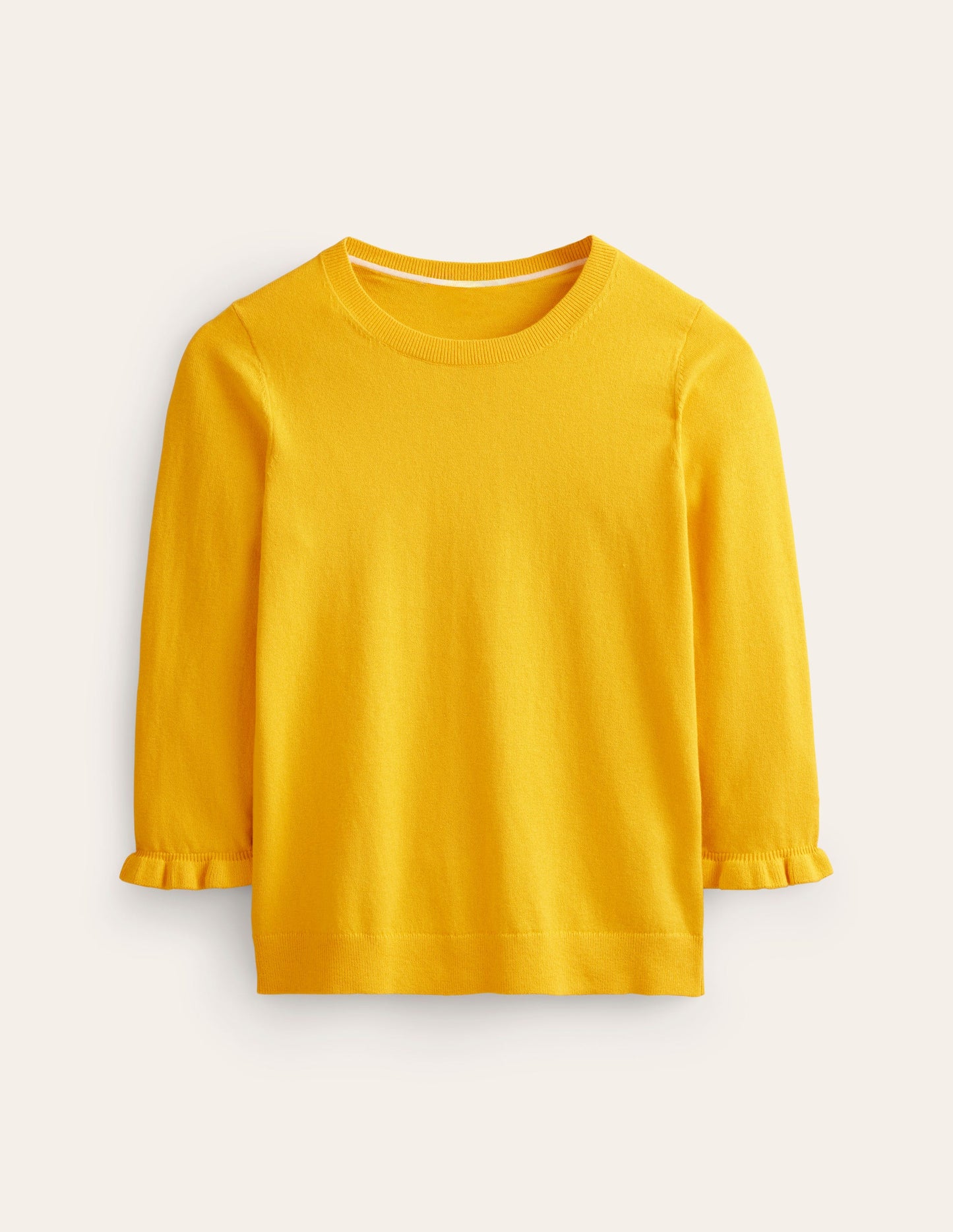Cotton Merino Frill Sweater-Mimosa Yellow
