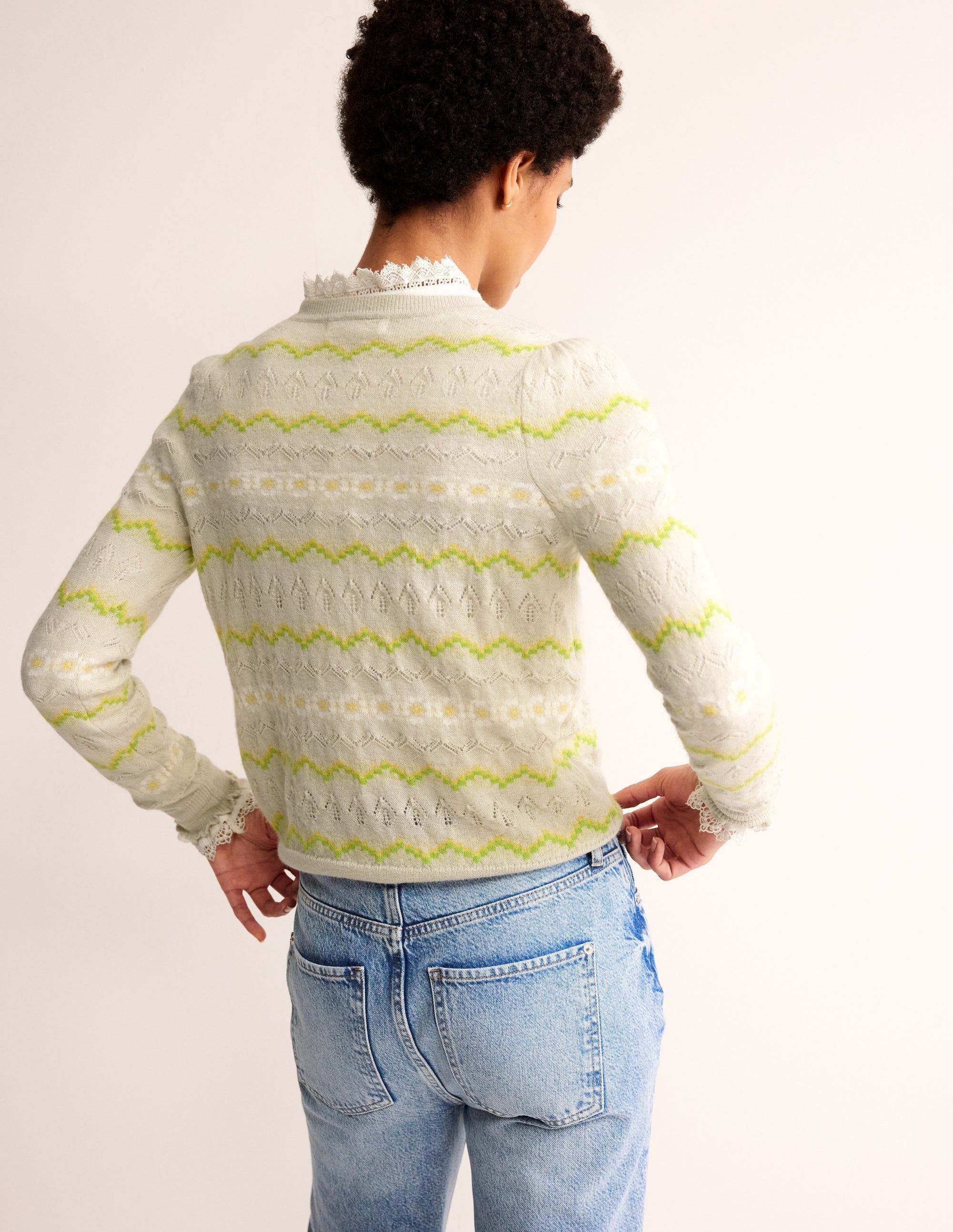 Fair Isle Fluffy Sweater-Oatmeal Melange - Image 3