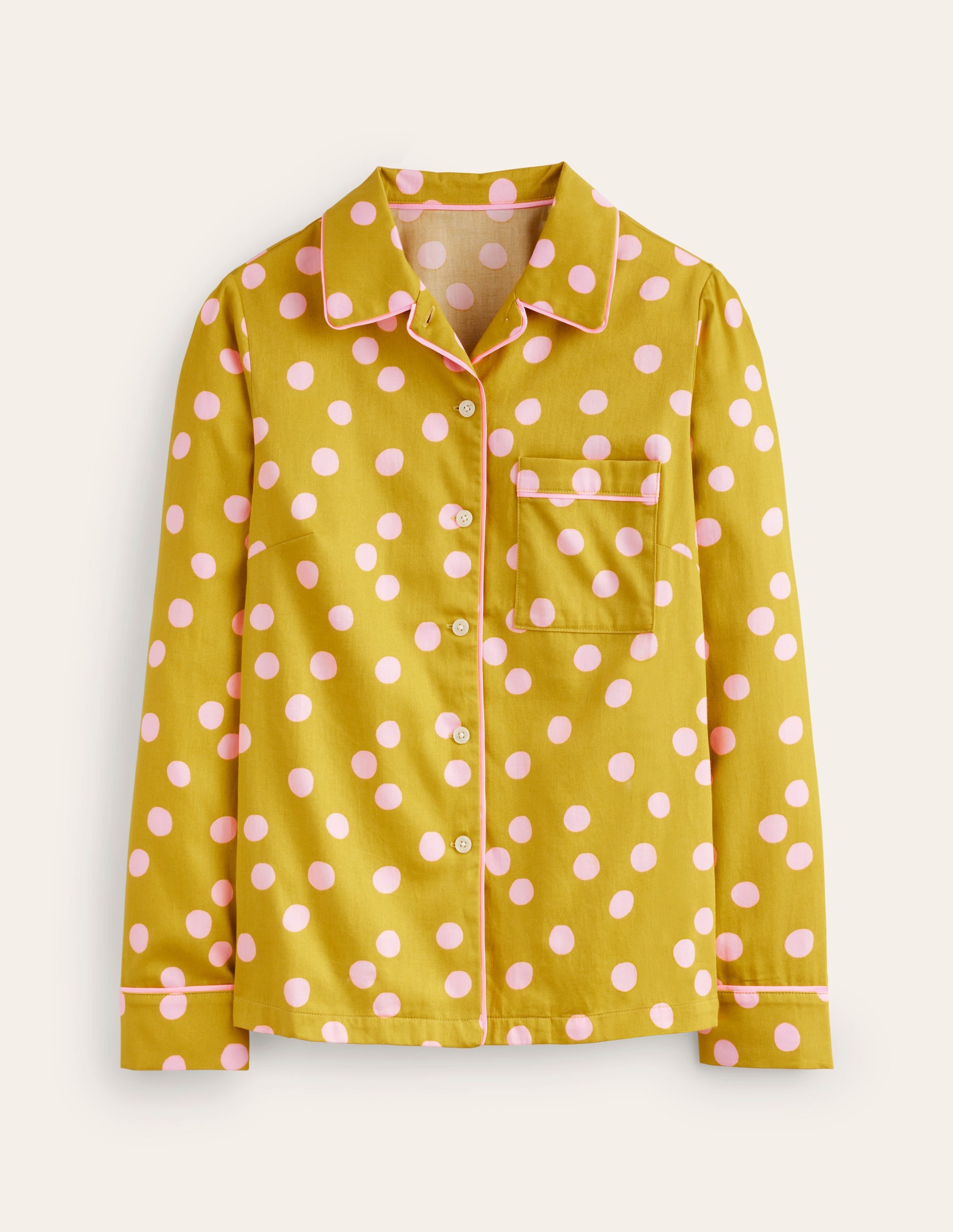 Cotton Sateen Pajama Shirt-Antique Moss - Image 5