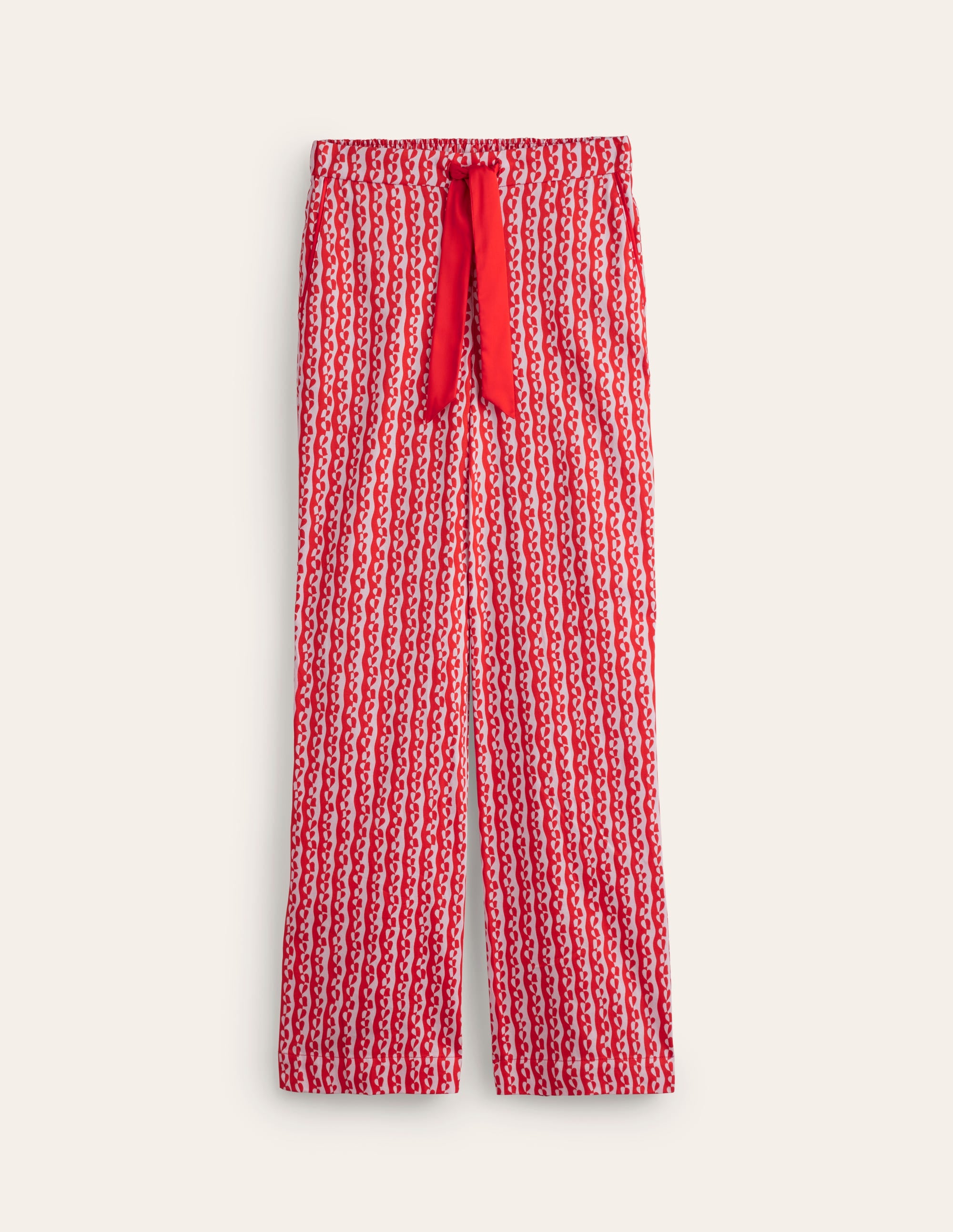 Cotton Sateen Pajama Trousers-Orchid Pink, Abstract Heart - Image 5