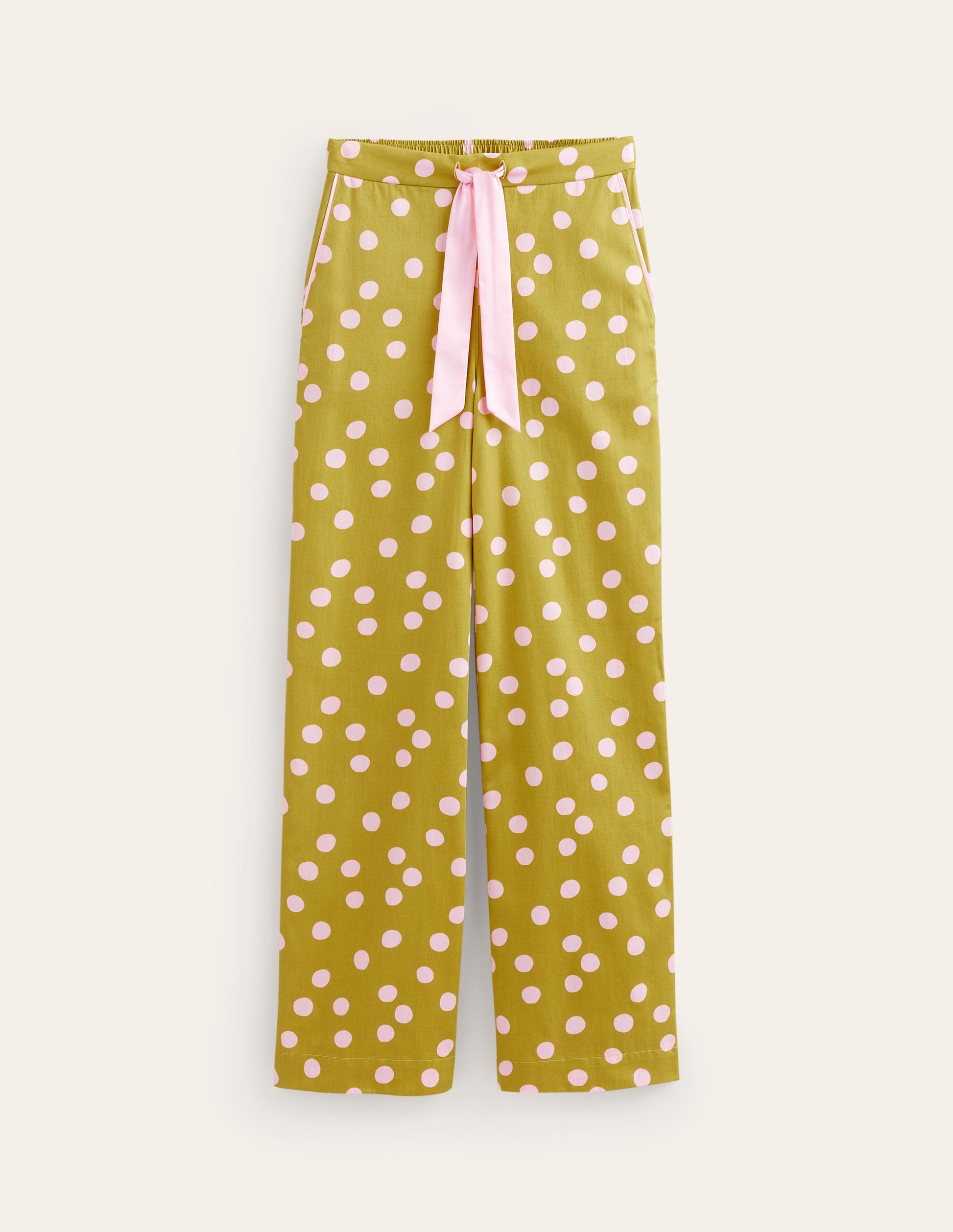 Cotton Sateen Pajama Trousers-Antique Moss-5