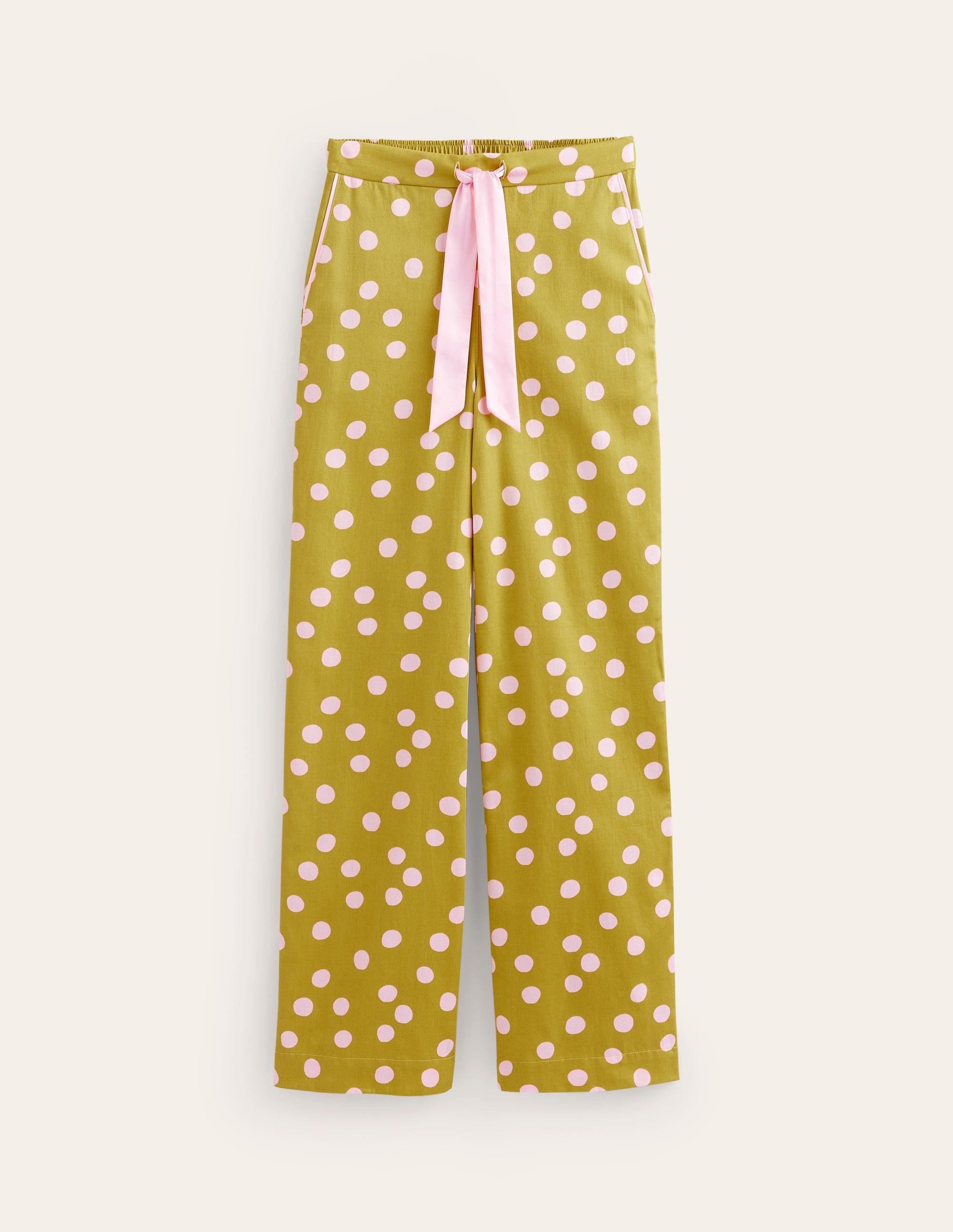 Cotton Sateen Pajama Trousers-Antique Moss - Image 5