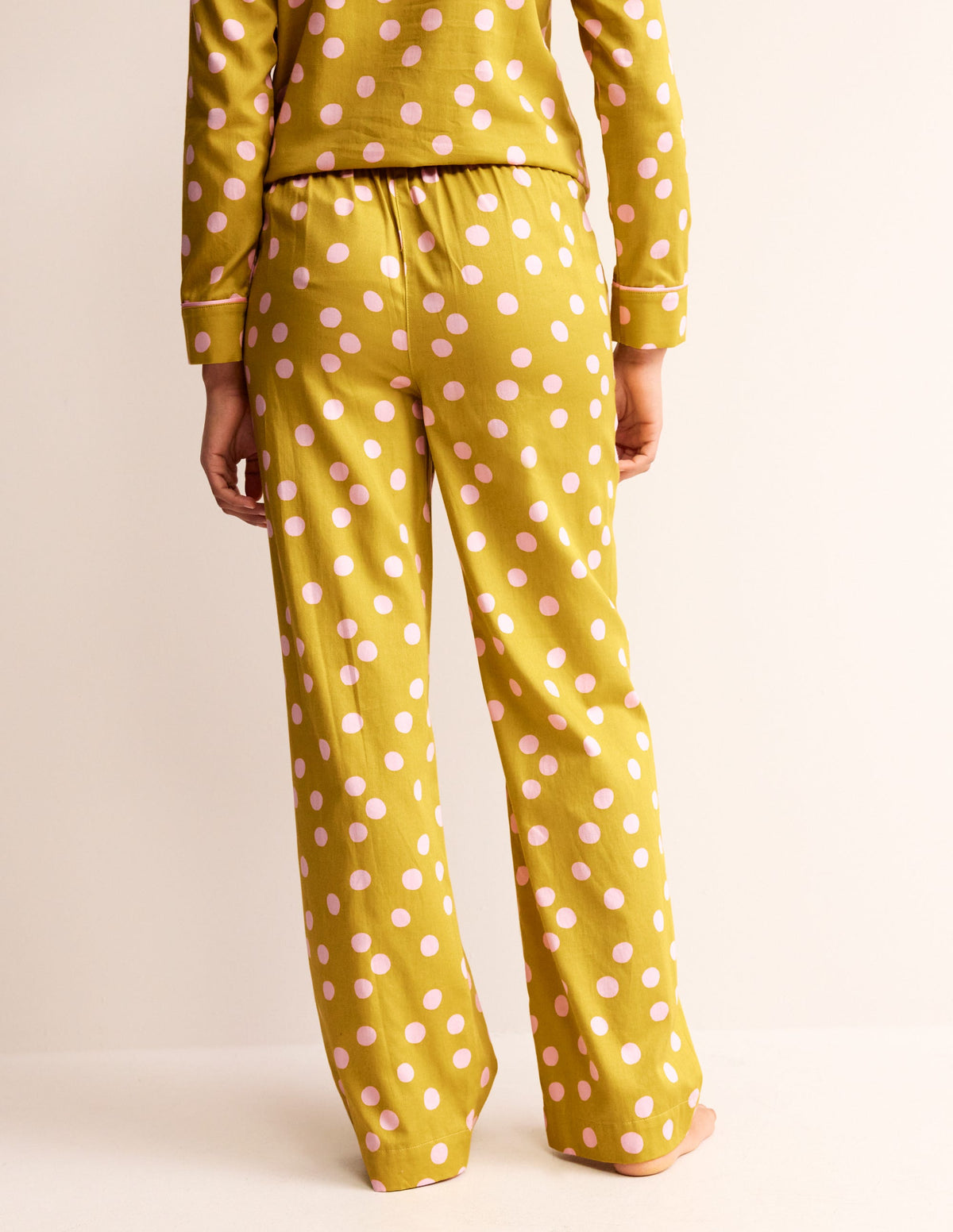 Cotton Sateen Pajama Trousers-Antique Moss-3