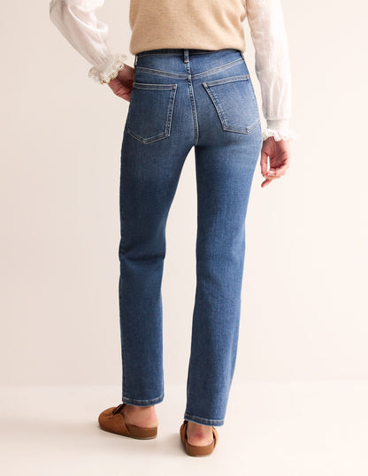 High Rise True Straight Jeans-Mid Vintage