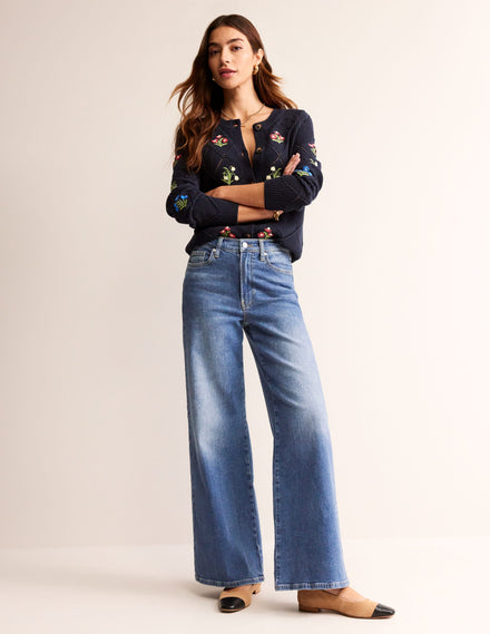 High Rise Wide Leg Jeans-Mid Vintage