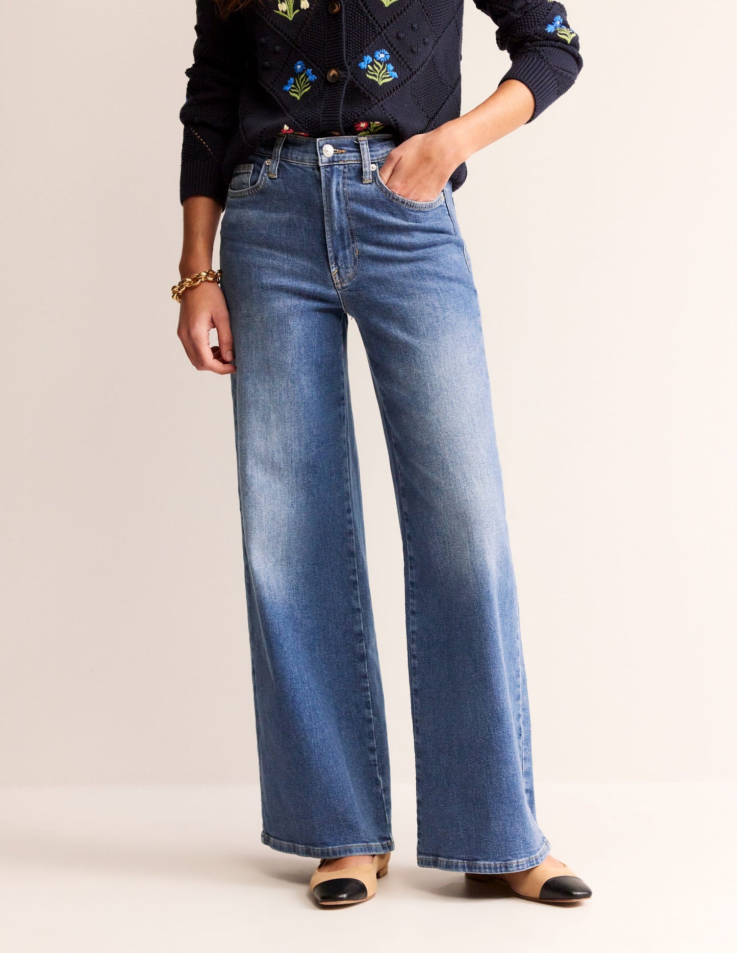 High Rise Wide Leg Jeans-Mid Vintage