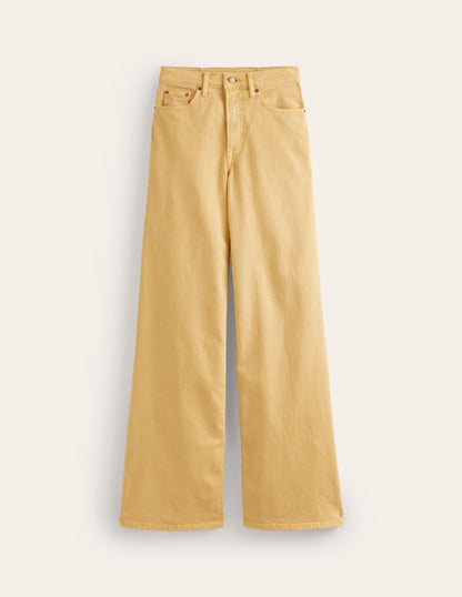 High Rise Wide Leg Jeans-Dusky Citron-6