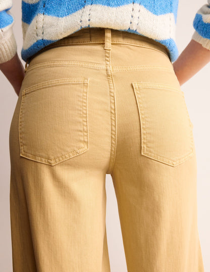 High Rise Wide Leg Jeans-Dusky Citron-2