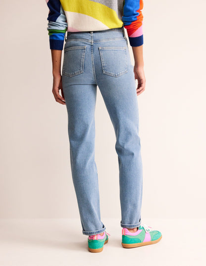 Mid Rise Slim Leg Jeans-Light Vintage