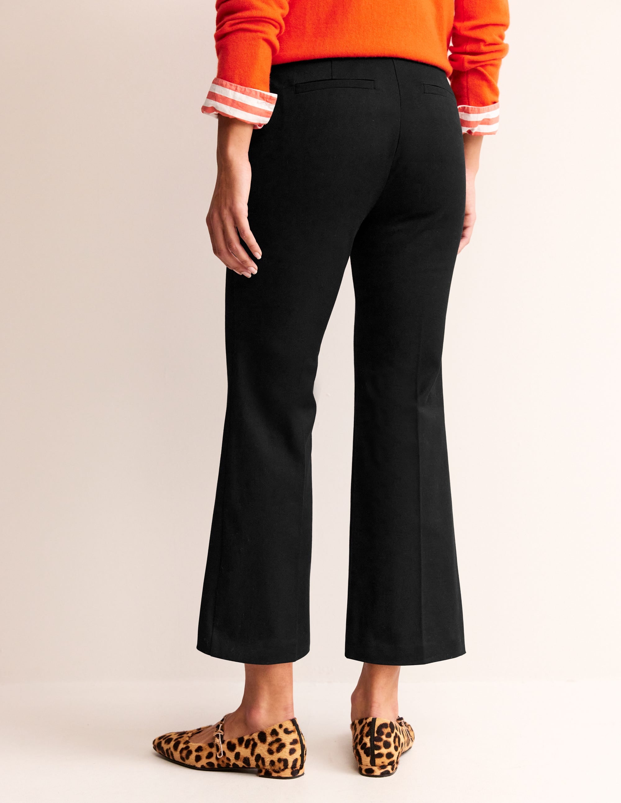 Bi-Stretch Crop Flare Pants-Black - Image 3