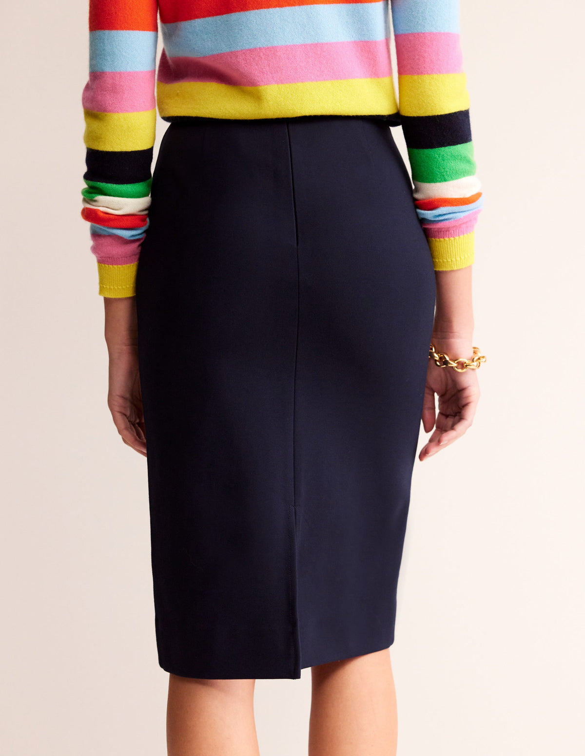 Hampshire Ponte Skirt-Navy - Image 3