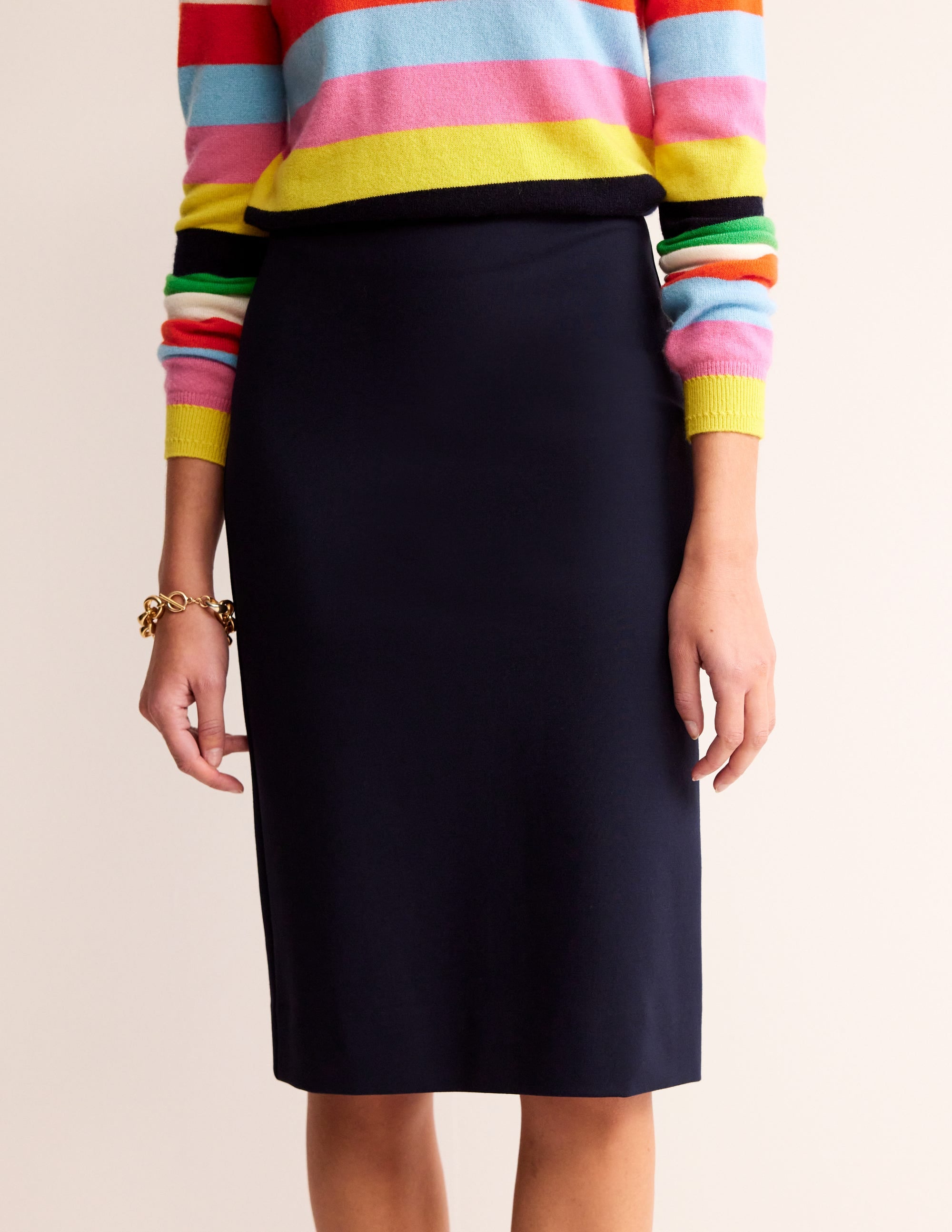 Hampshire Ponte Skirt-Navy - Image 4