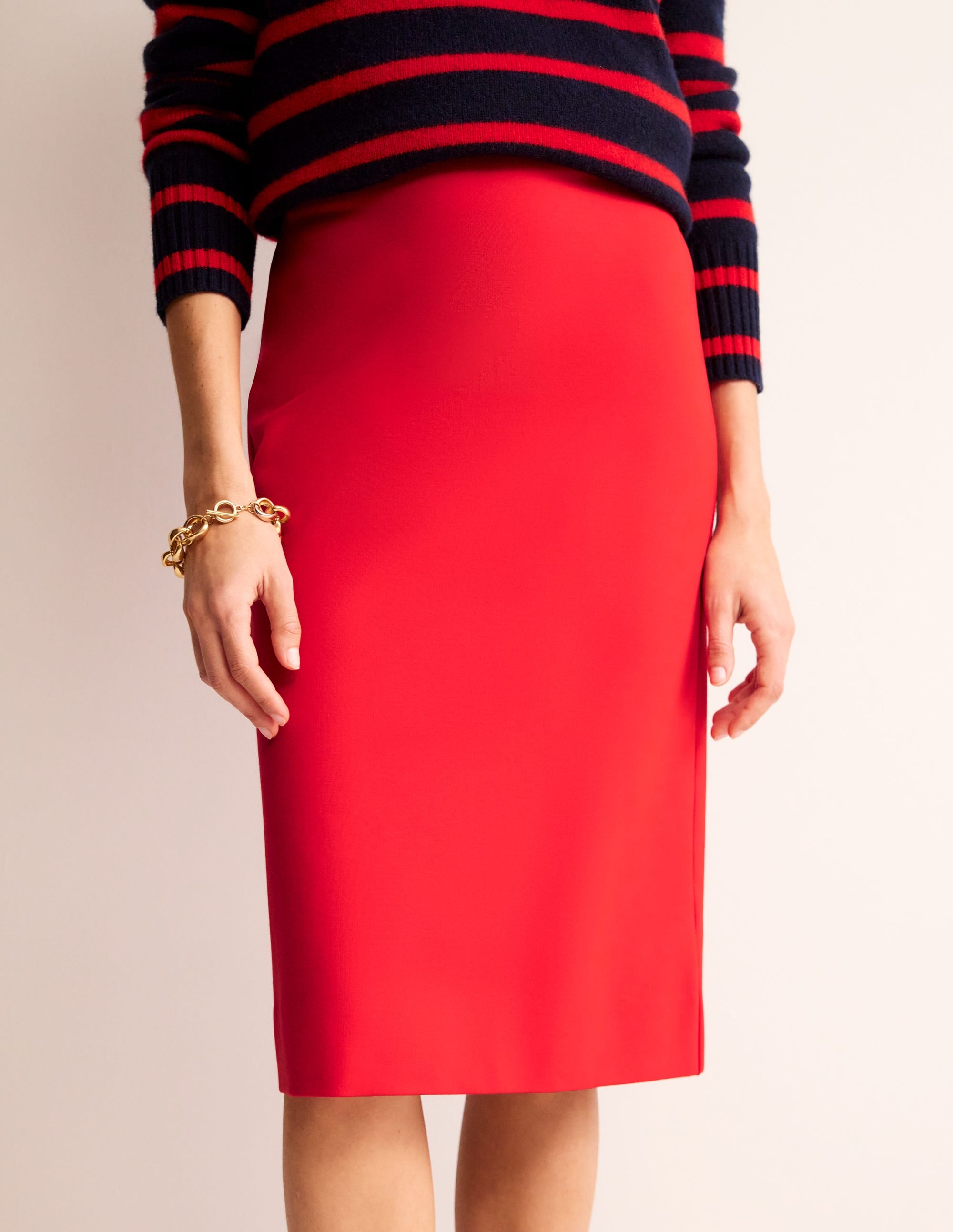 Hampshire Ponte Skirt-Hot Pepper - Image 4