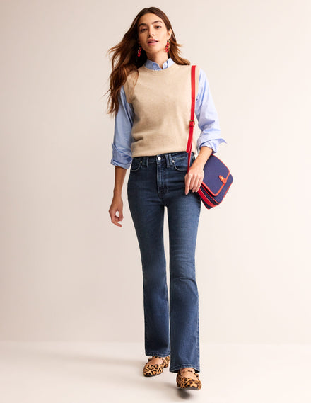 Mid Rise Slim Flare Jeans-Mid Vintage