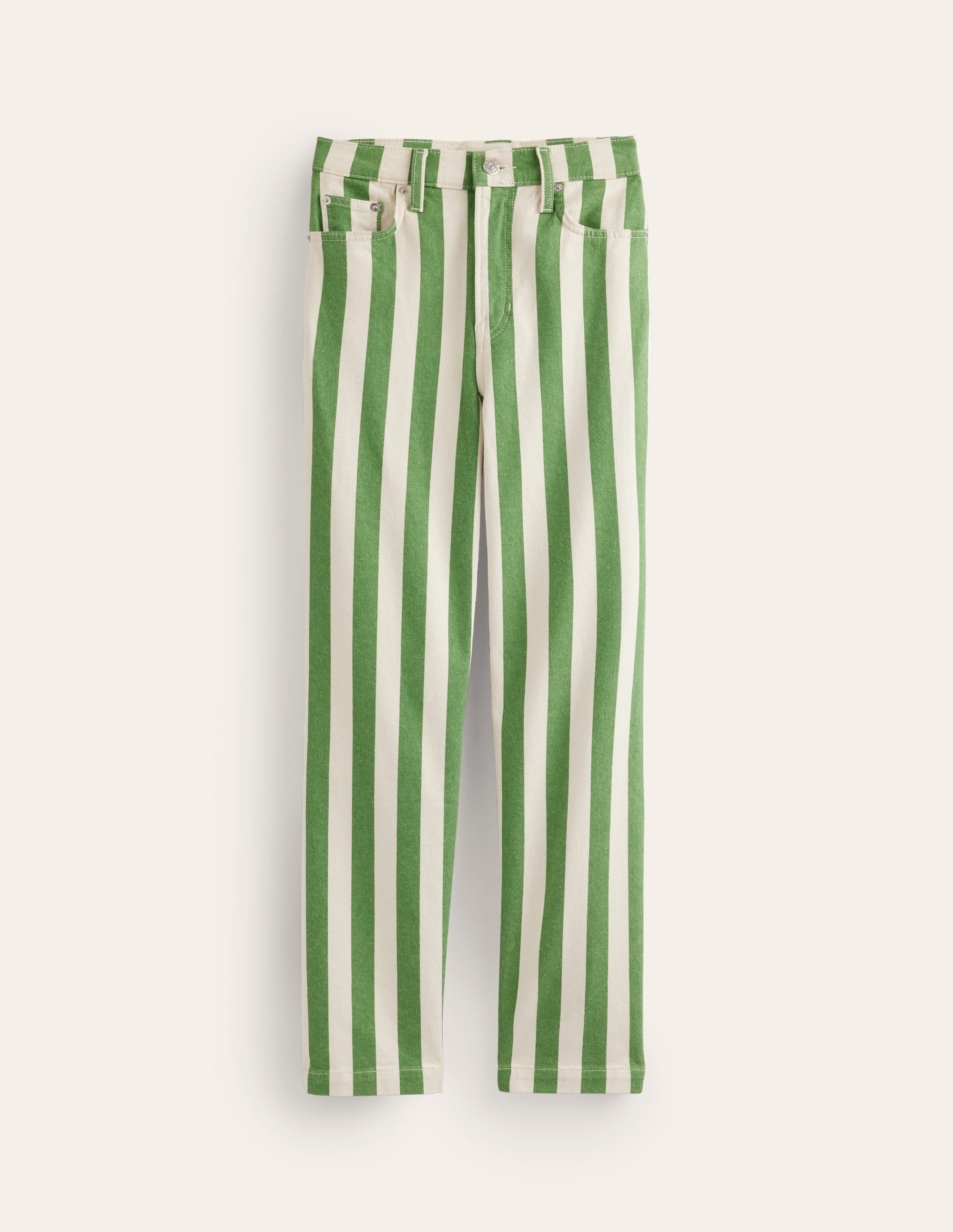 Striped Straight Jeans-Green & Ivory Stripe - Image 6