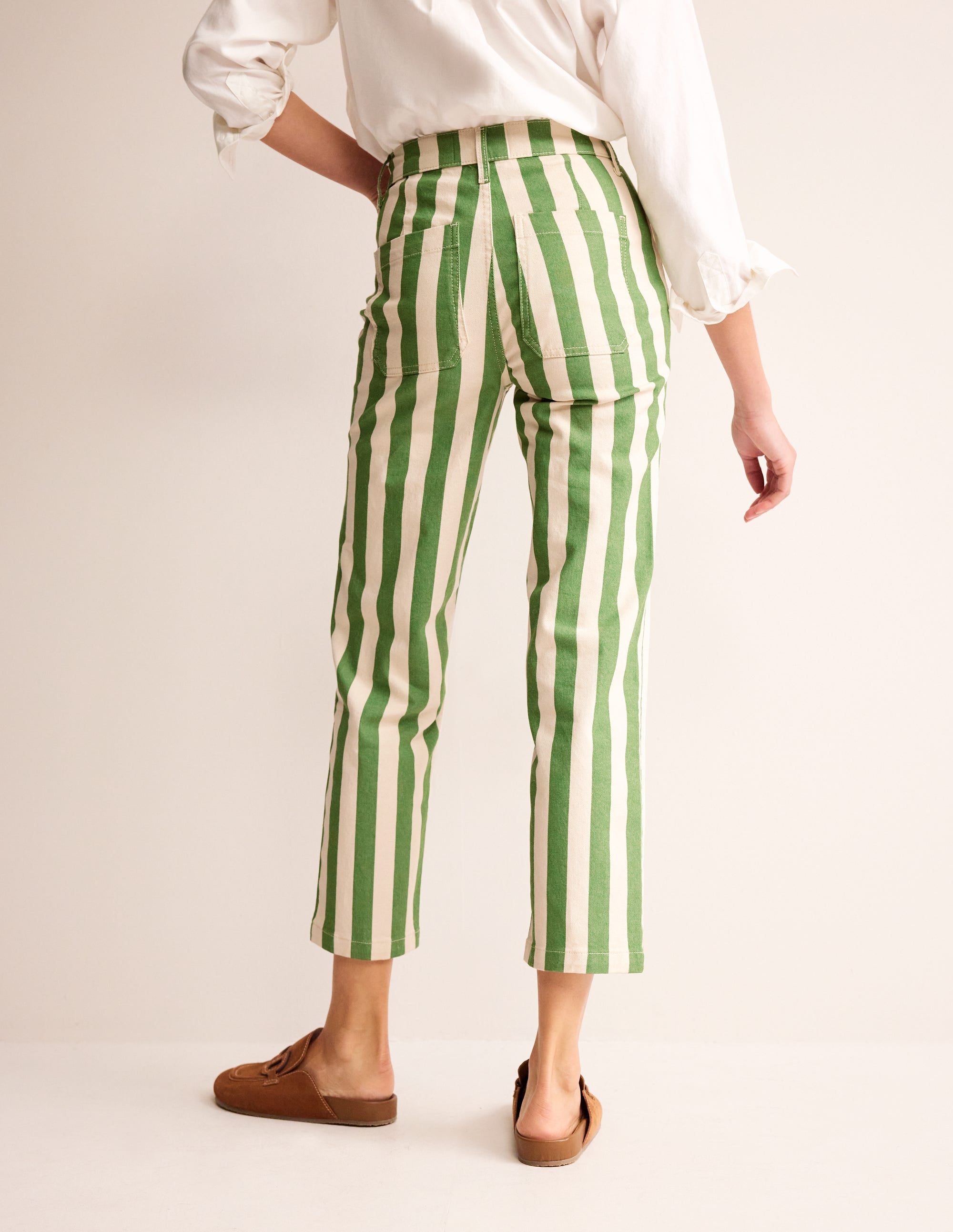 Striped Straight Jeans-Green & Ivory Stripe - Image 3