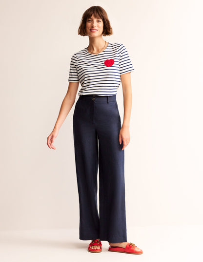 Westbourne Linen Pants-Navy