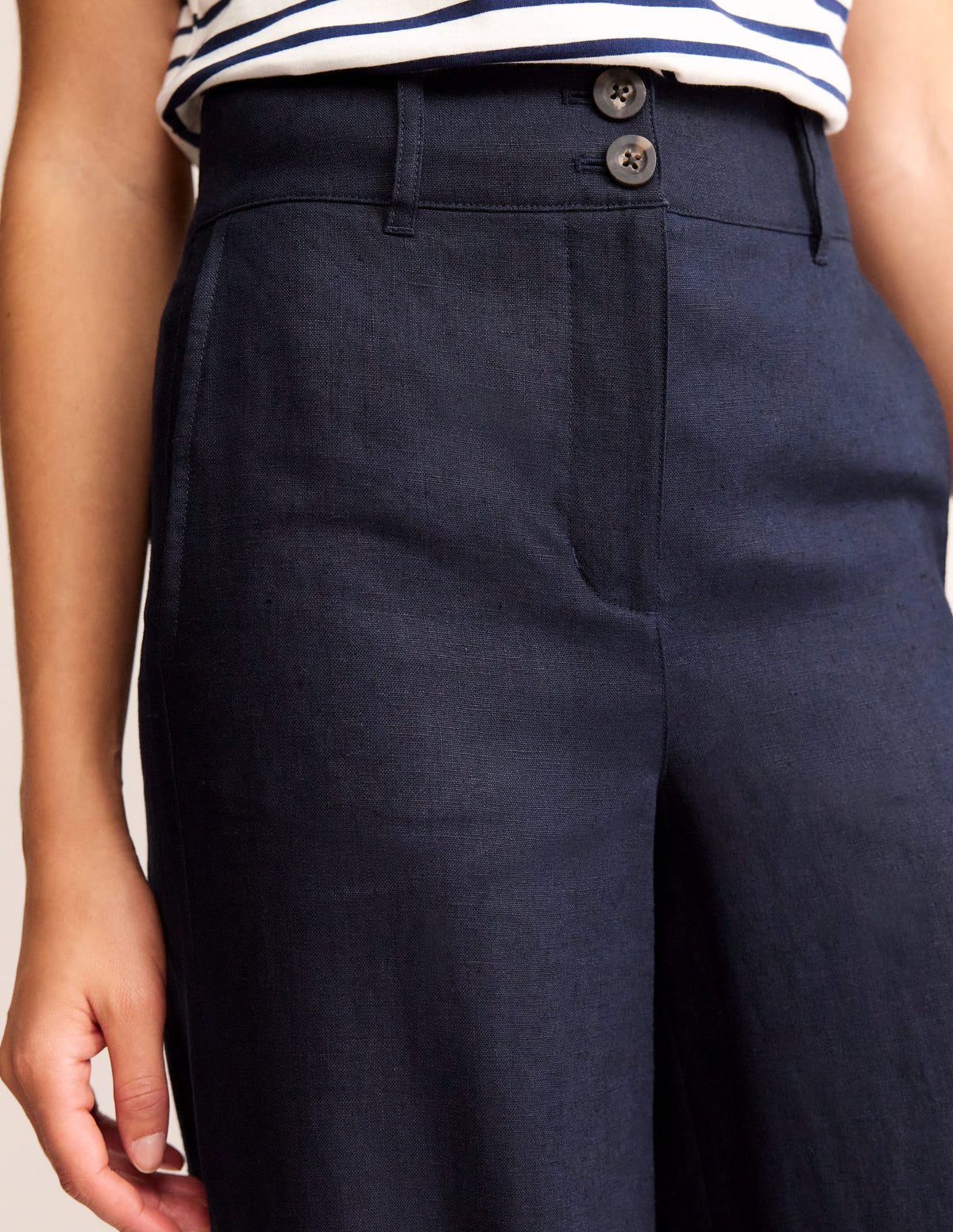 Westbourne Linen Pants-Navy - Image 2