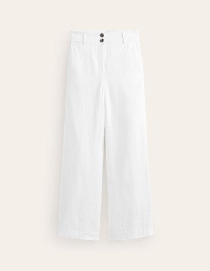 Westbourne Linen Pants-White