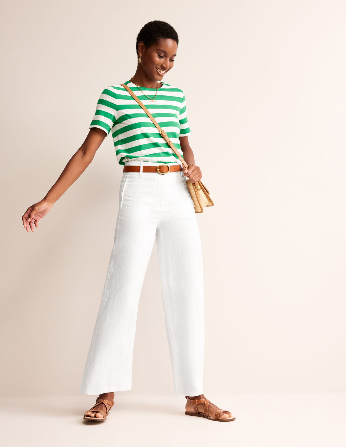 Westbourne Linen Pants-White - Image 1