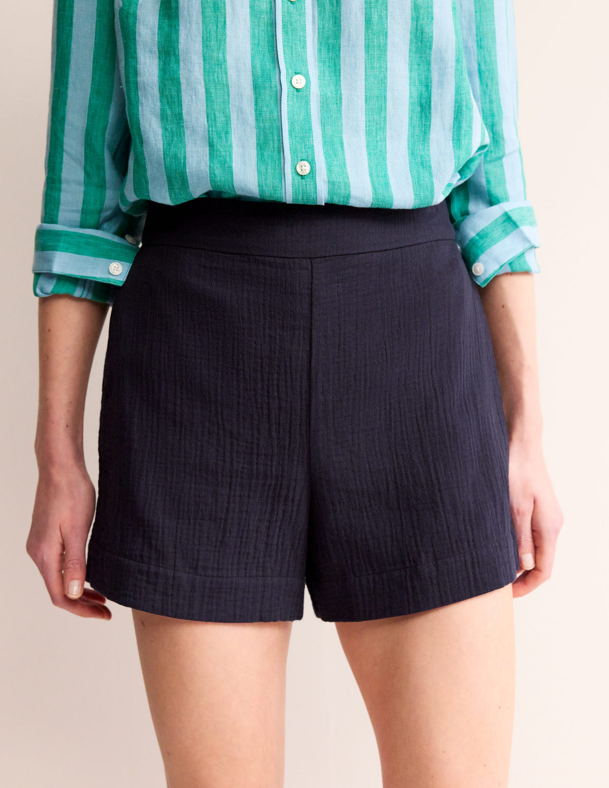Double Cloth Shorts-Navy - Image 4
