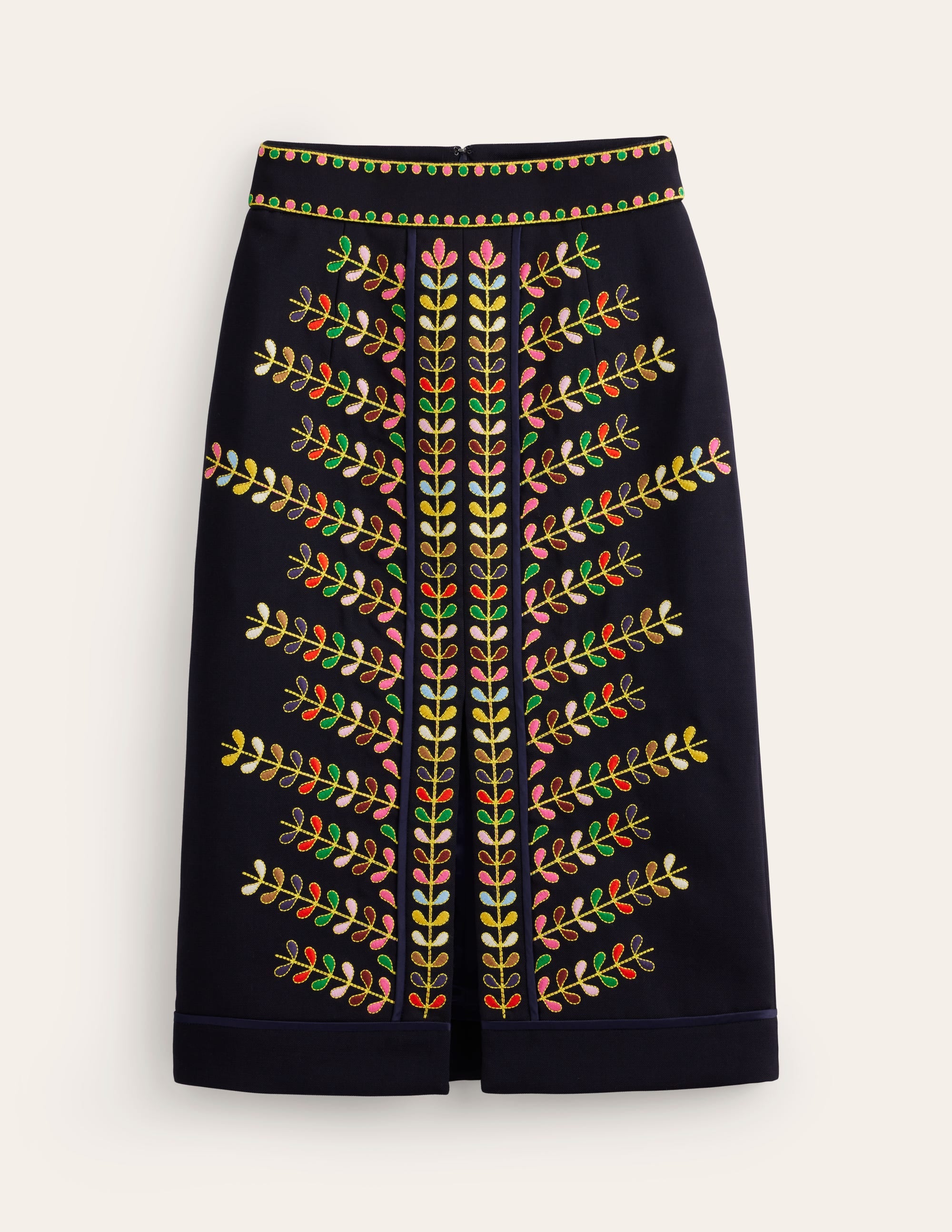 Embroidered Icon Skirt-Navy - Image 8