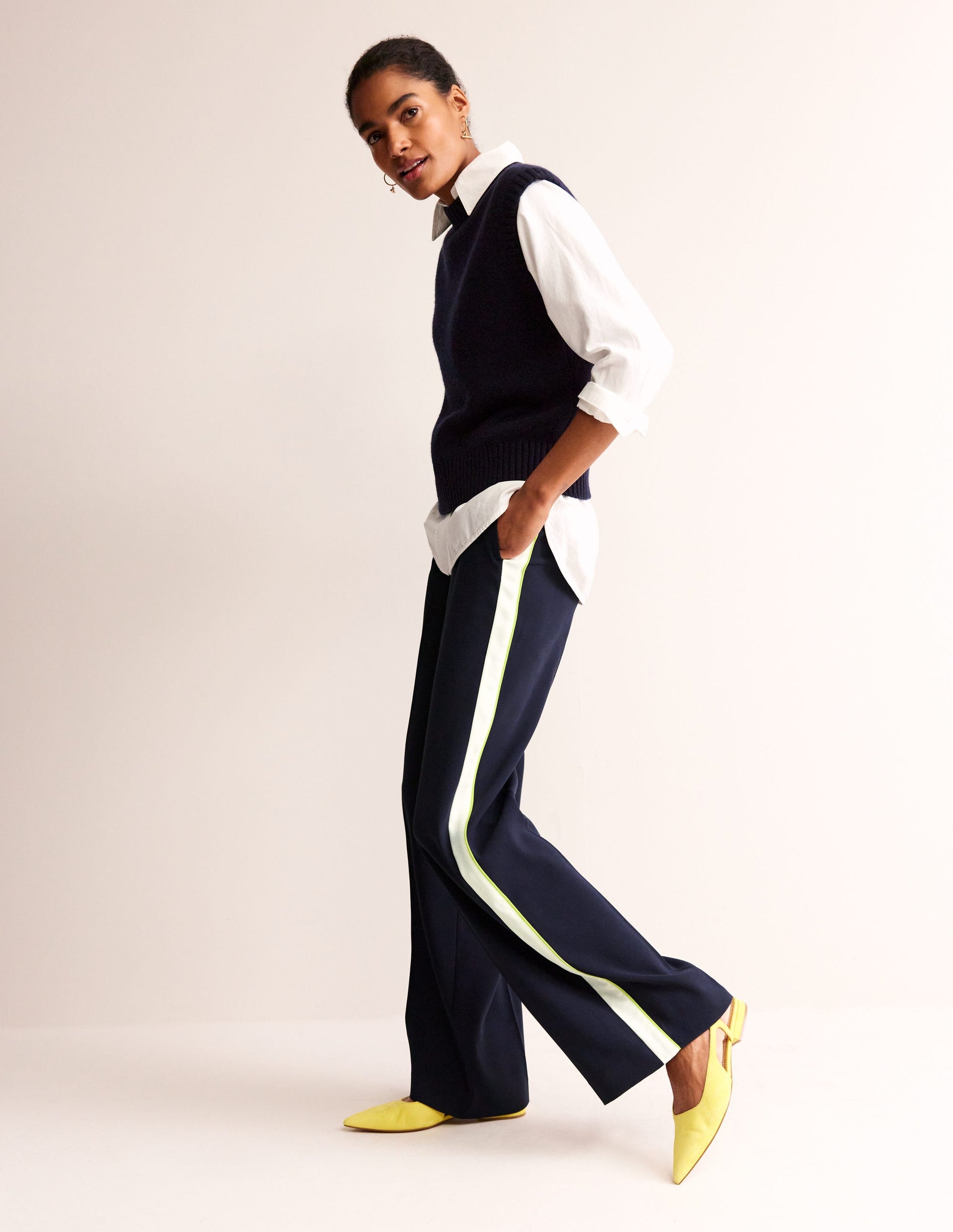 Westbourne Jersey Pants-Navy Side Stripe-1
