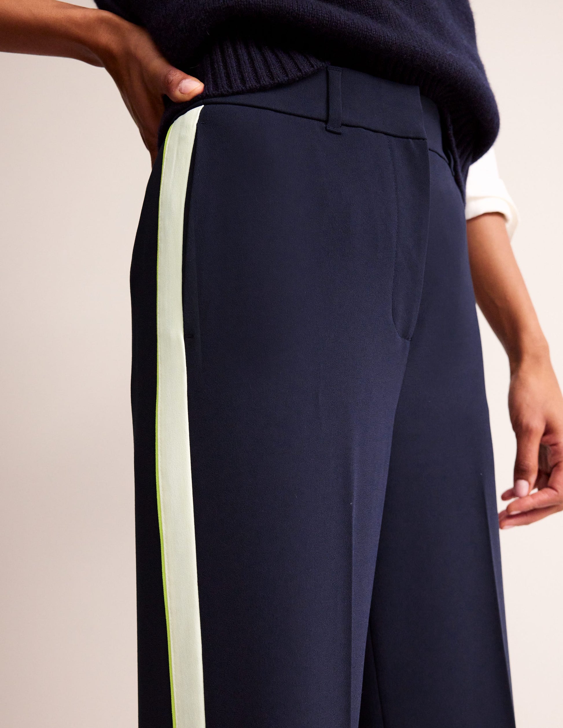 Westbourne Jersey Pants-Navy Side Stripe-2