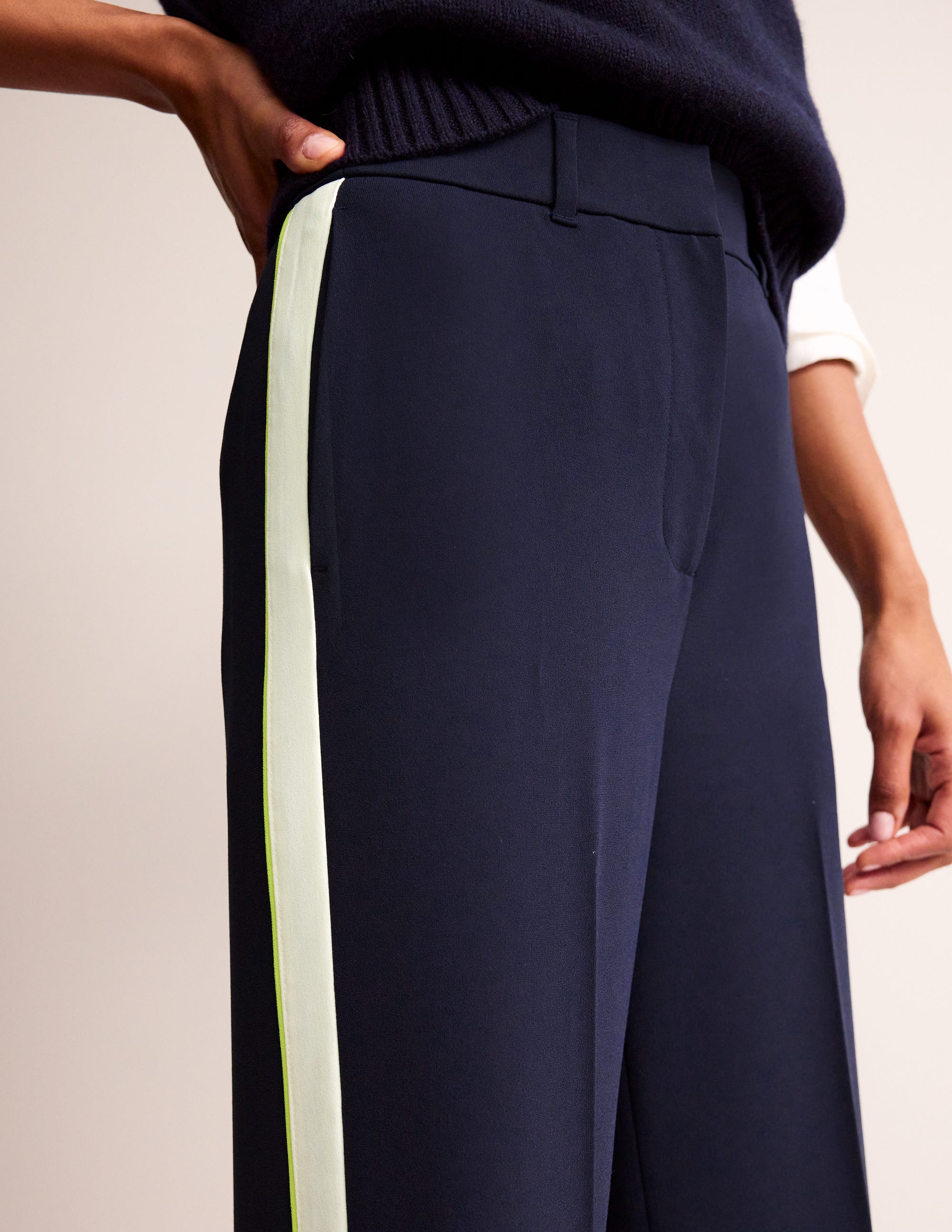 Westbourne Jersey Pants-Navy Side Stripe - Image 2