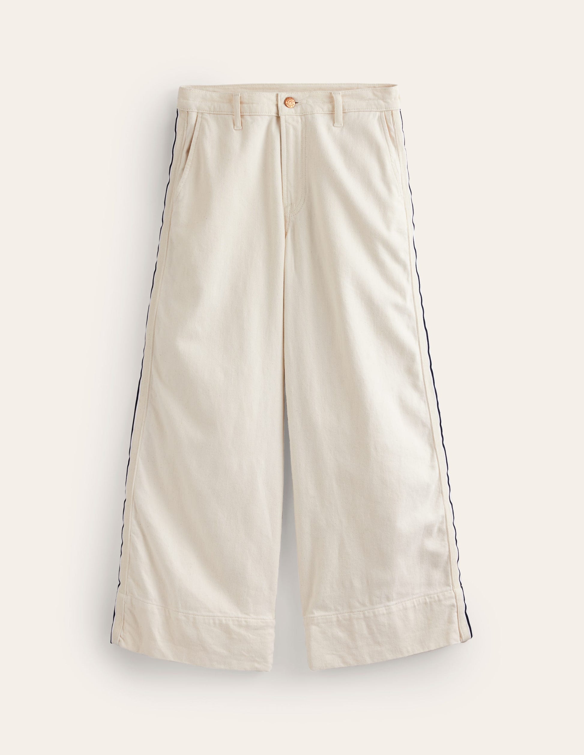 Side Stripe Wide Crop Jeans-Ecru-7