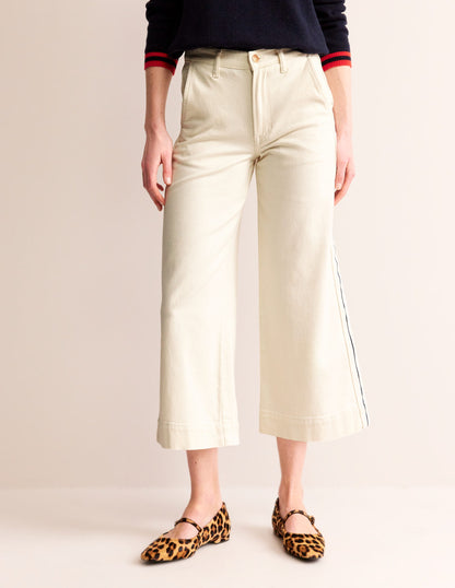 Side Stripe Wide Crop Jeans-Ecru-2