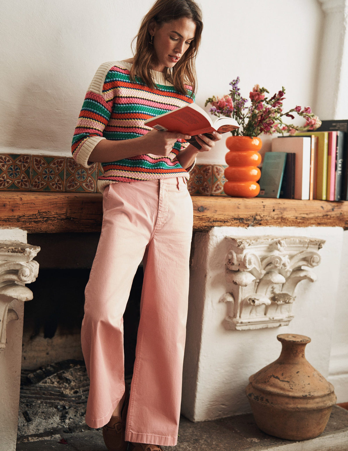 Barnsbury Crop Chino Pants-Blush - Image 5