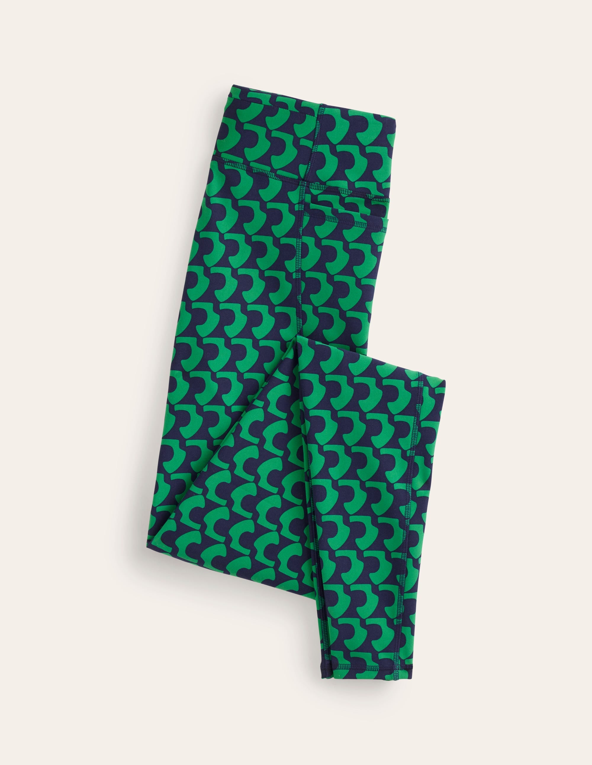 High Waist Pocket Leggings-Green Tambourine, Arc Geo - Image 5
