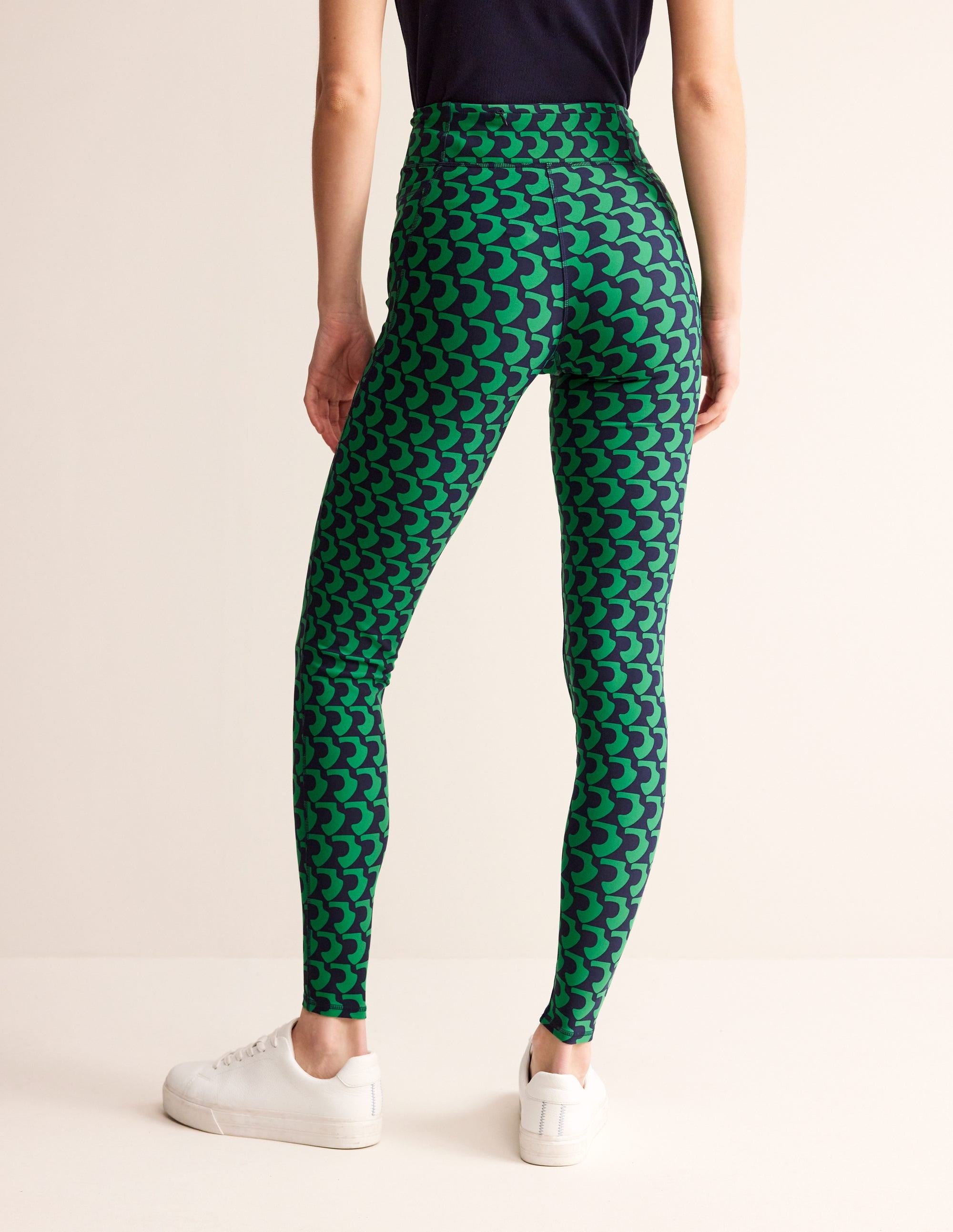 High Waist Pocket Leggings-Green Tambourine, Arc Geo - Image 3