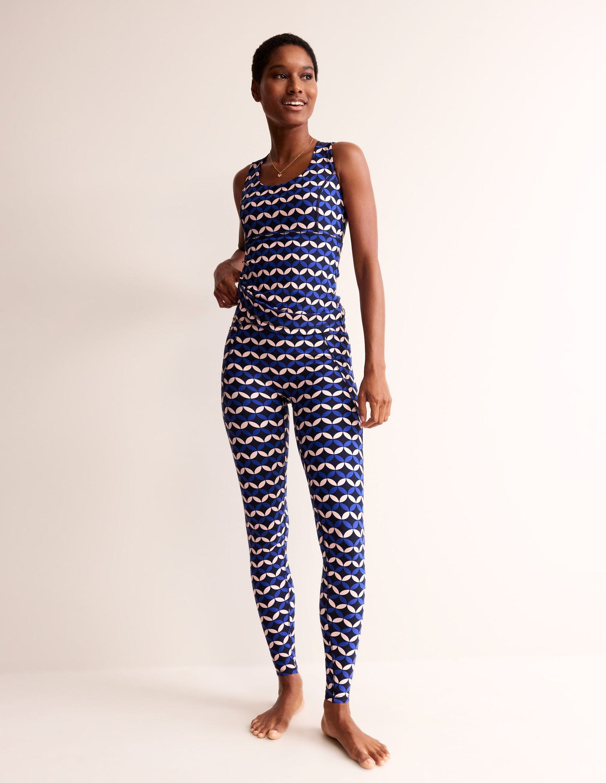 High Waist Pocket Leggings-Surf The Web, Diamond Terrace-1