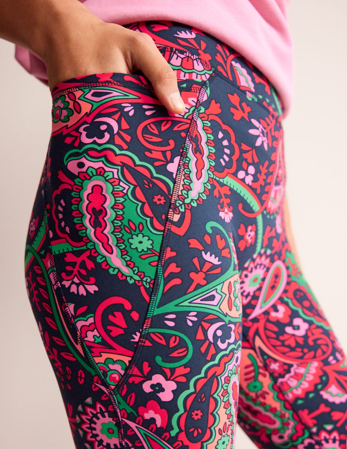 High Waist Pocket Leggings-French Navy, Fantastical - Image 2