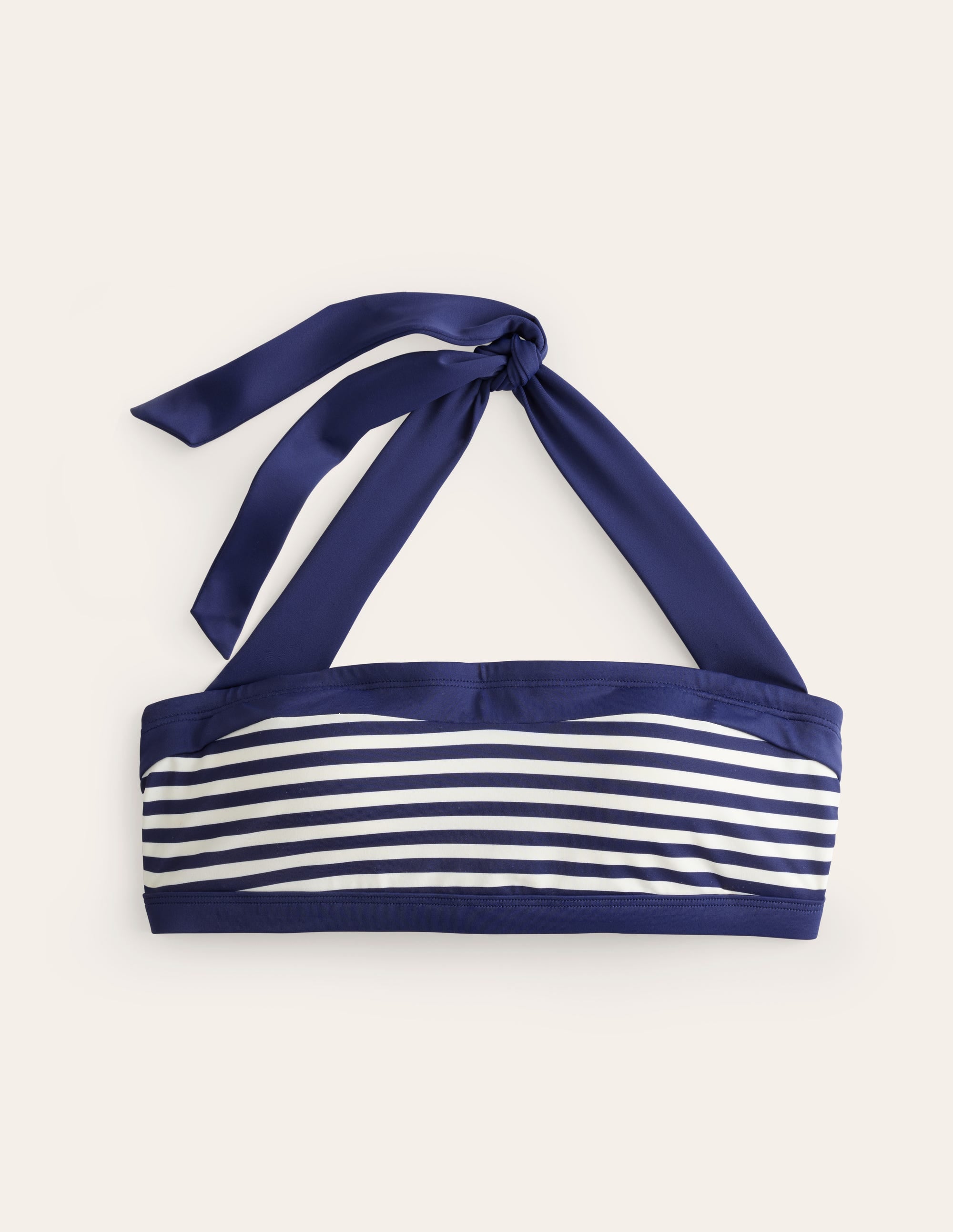 Santorini Bikini Top-French Navy, Ivory Stripe - Image 5