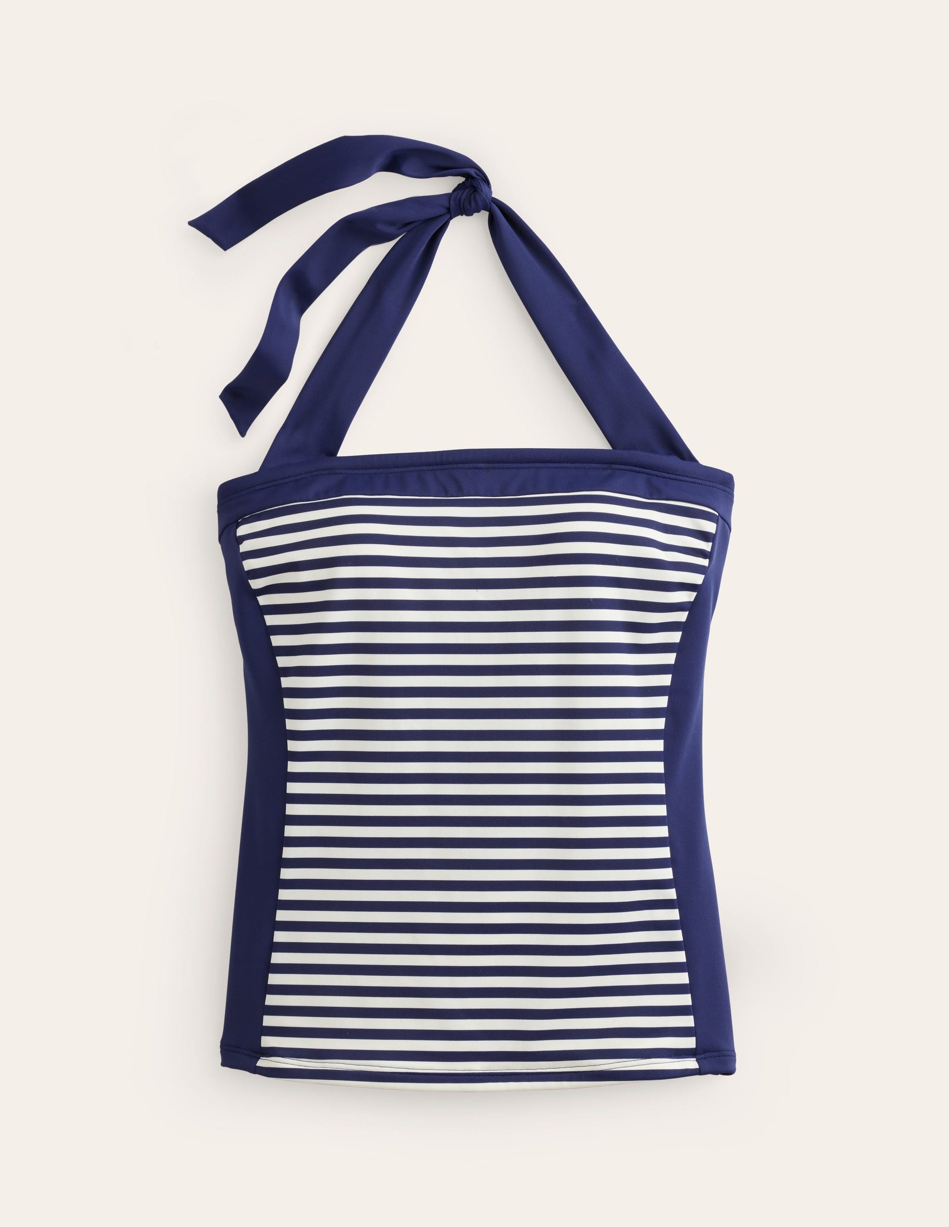 Santorini Tankini Top-French Navy, Ivory Stripe-5