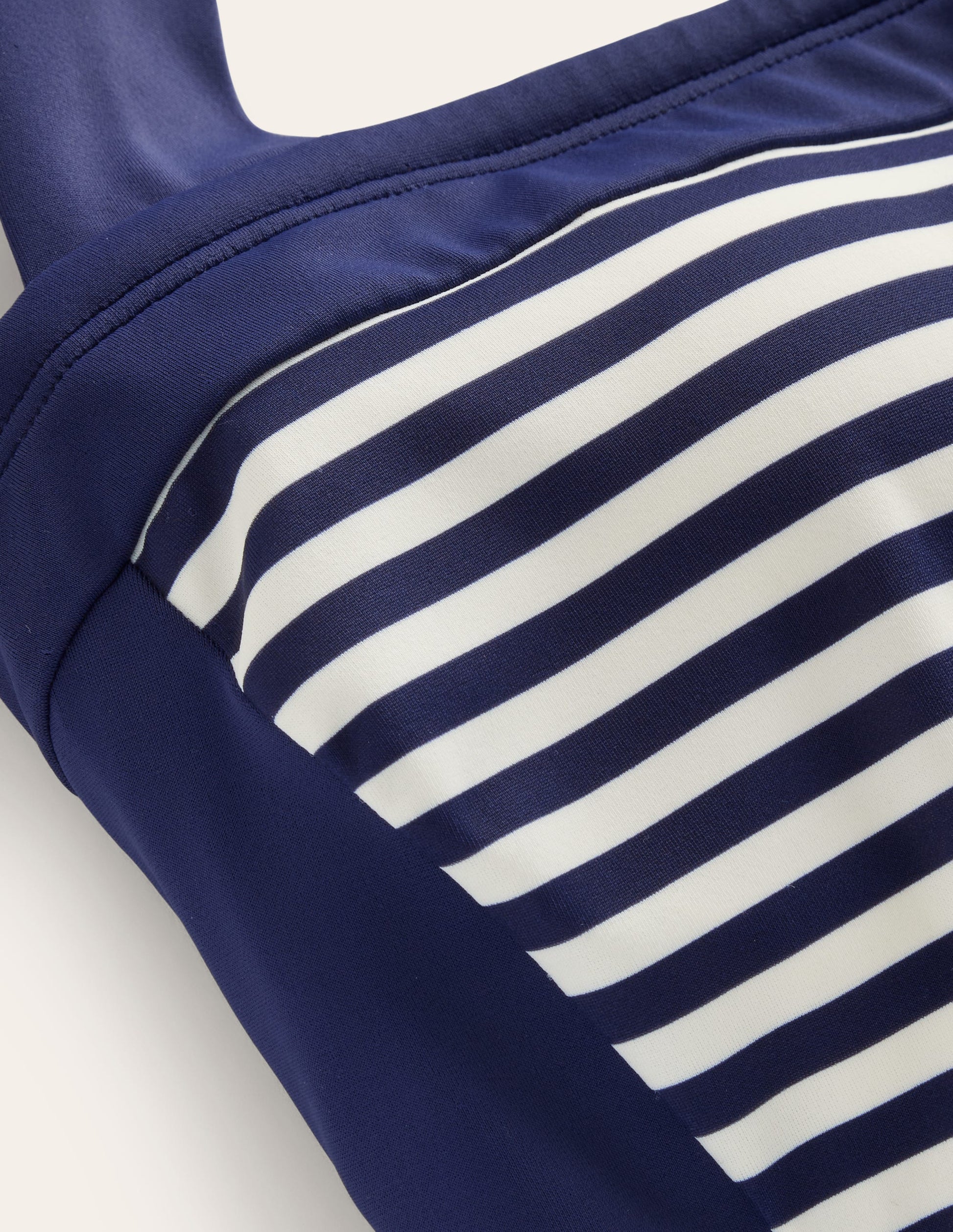 Santorini Tankini Top-French Navy, Ivory Stripe-6