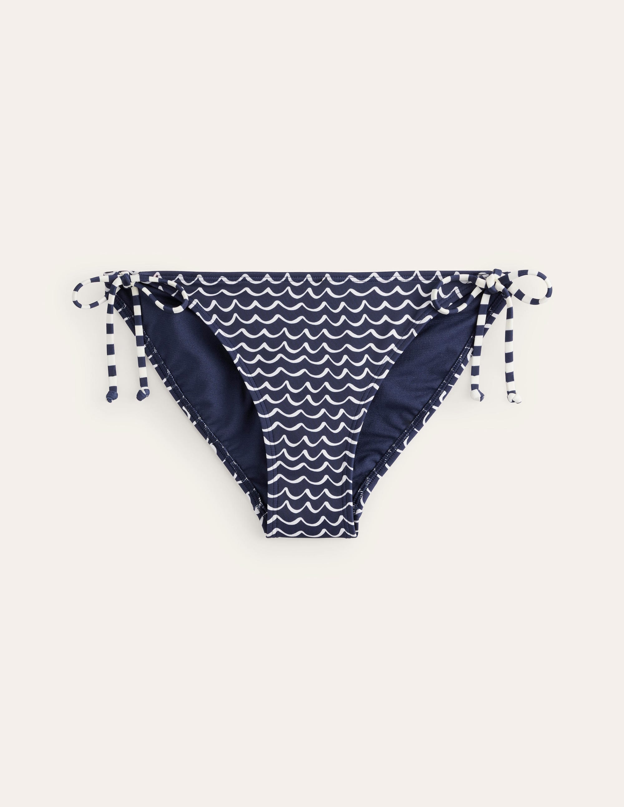 Symi String Bikini Bottoms-French Navy, Seagull - Image 5