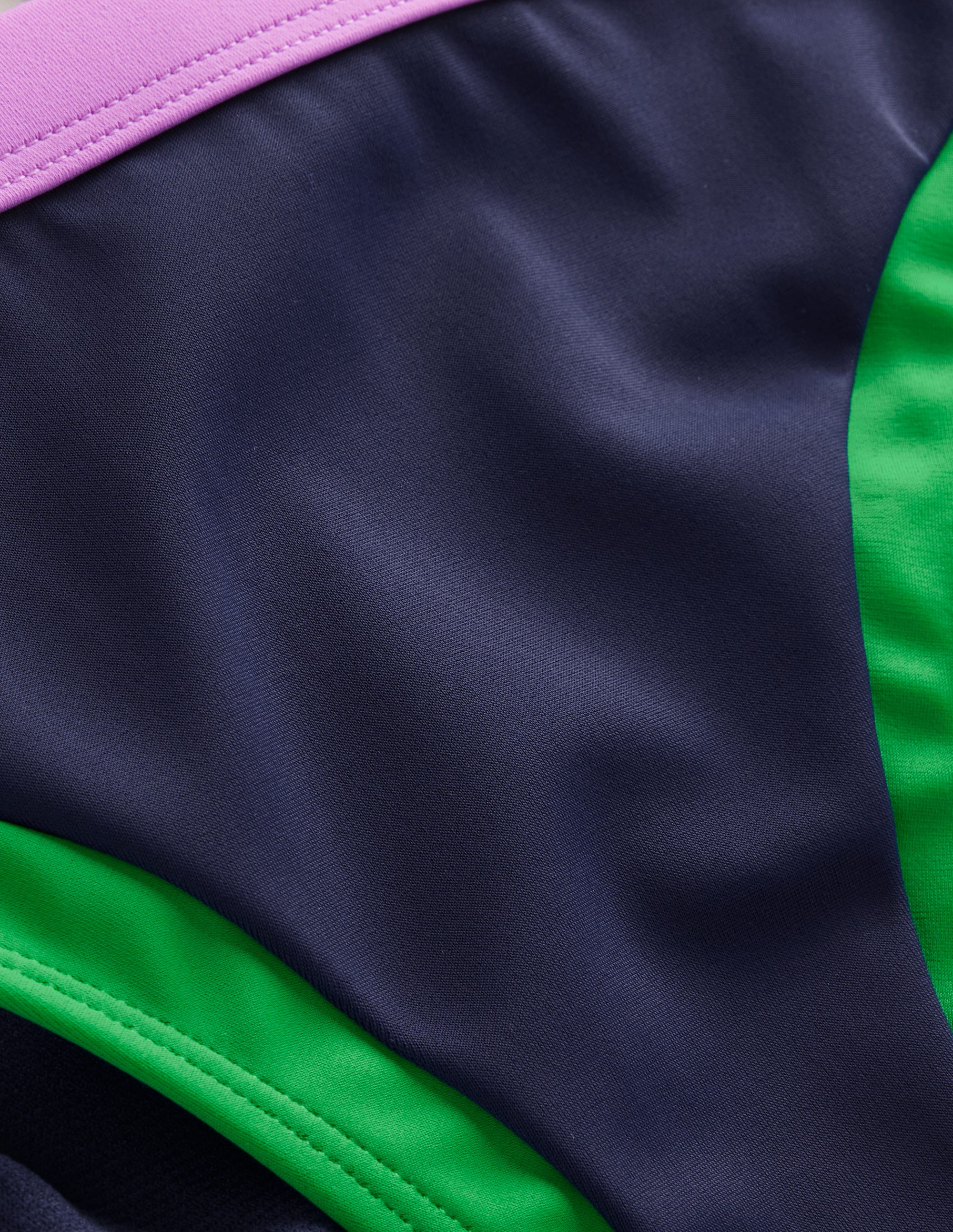 Santorini Bikini Bottoms-Navy/ Green Colourblock - Image 6